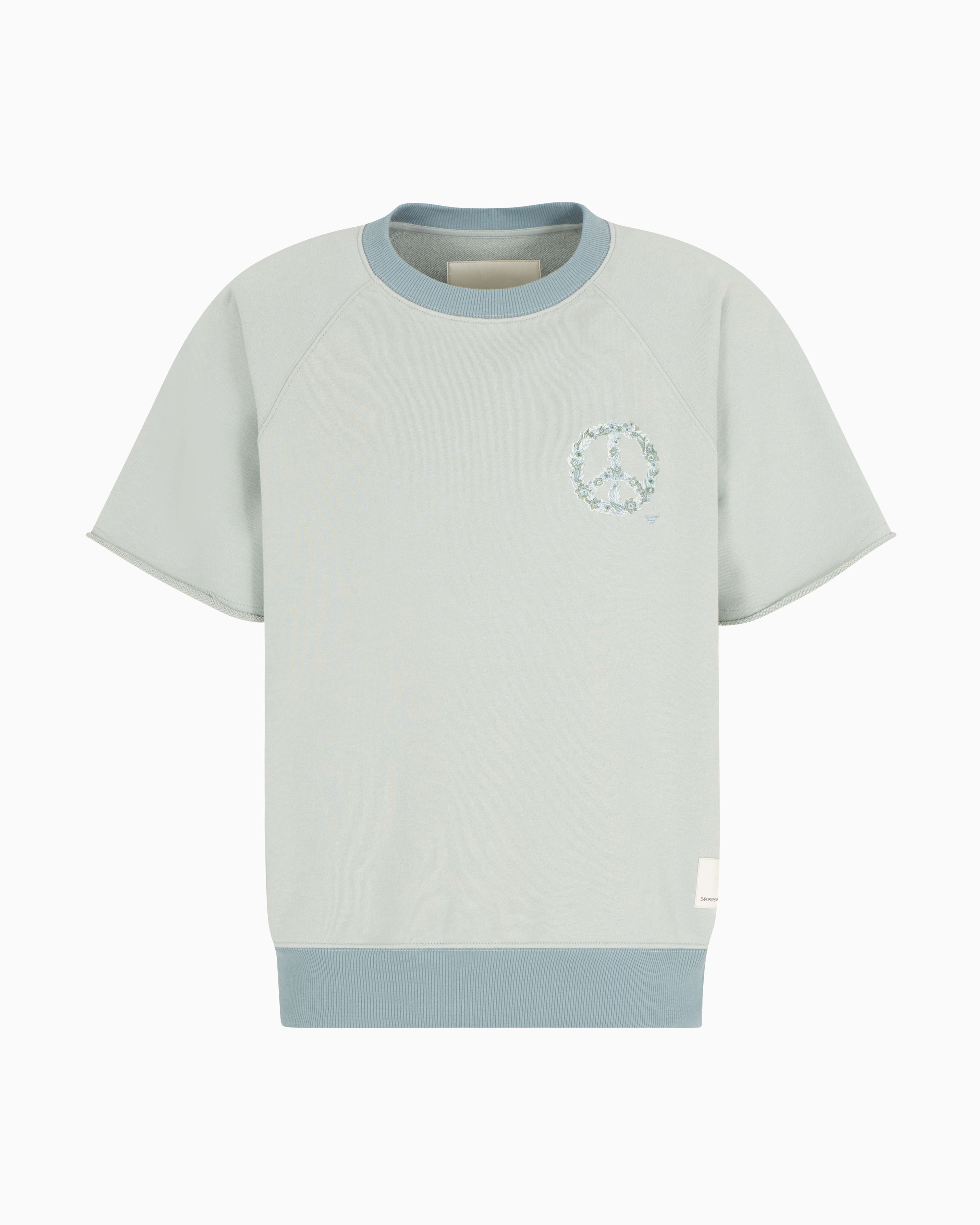 EMPORIO ARMANI▼ASV ピース コットン フード スウェットシャツ ASV Peaceカプセルコレクション 半袖スウェットシャツ