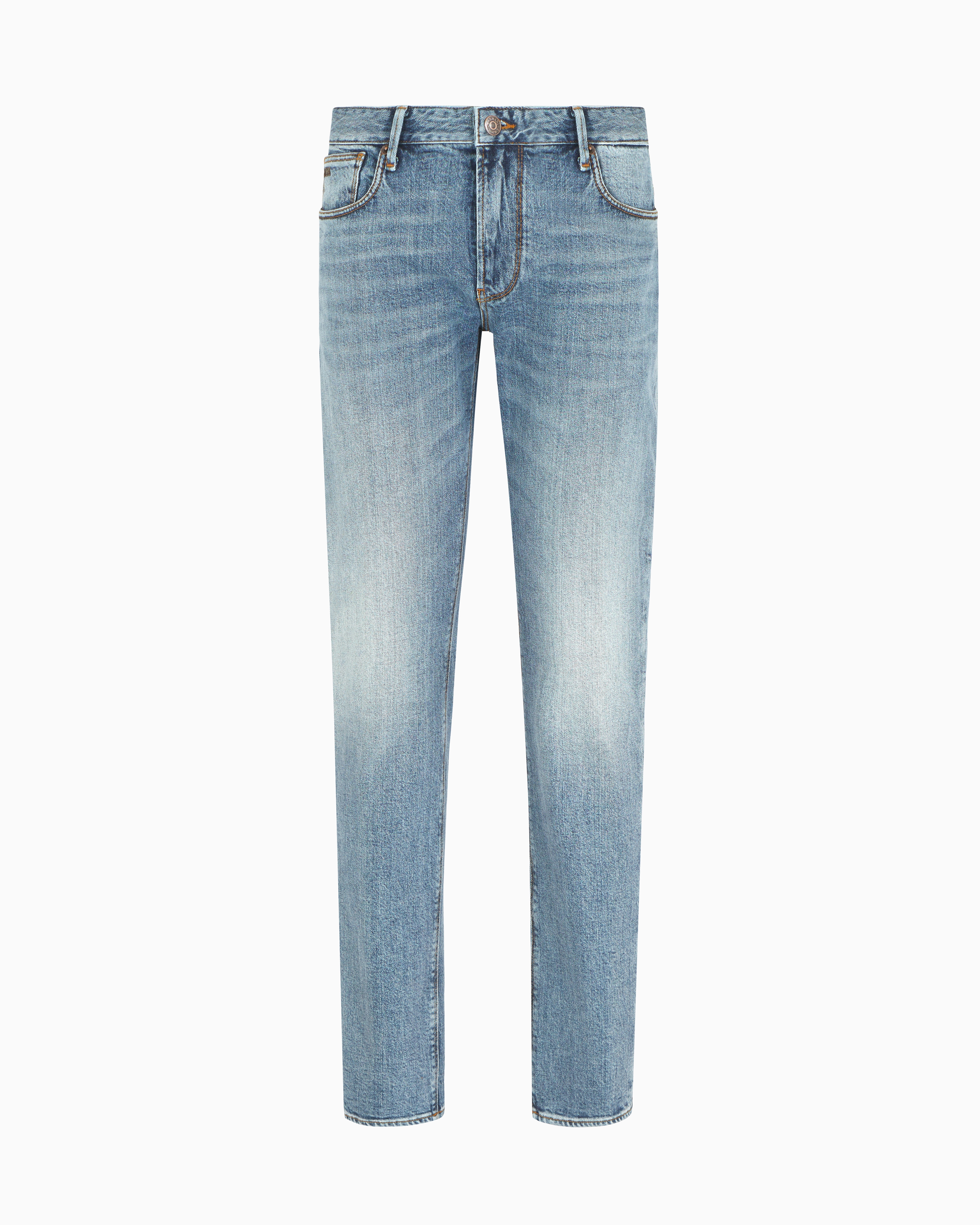 Emporio Armani - J06 slim-fit, washed denim jeans, Man, Blue, Size: