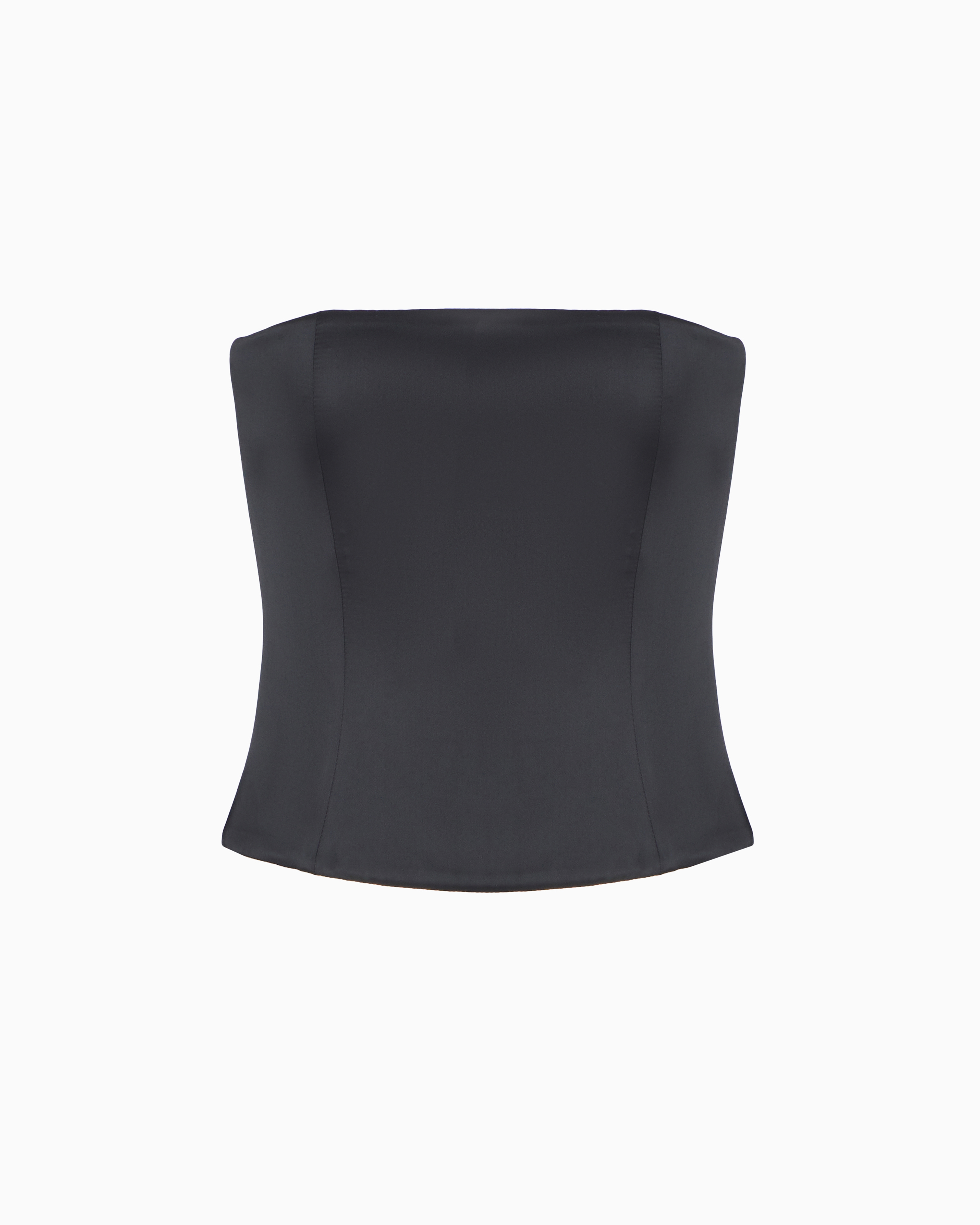 Emporio Armani - Satin bustier top, Woman, Black, Size: