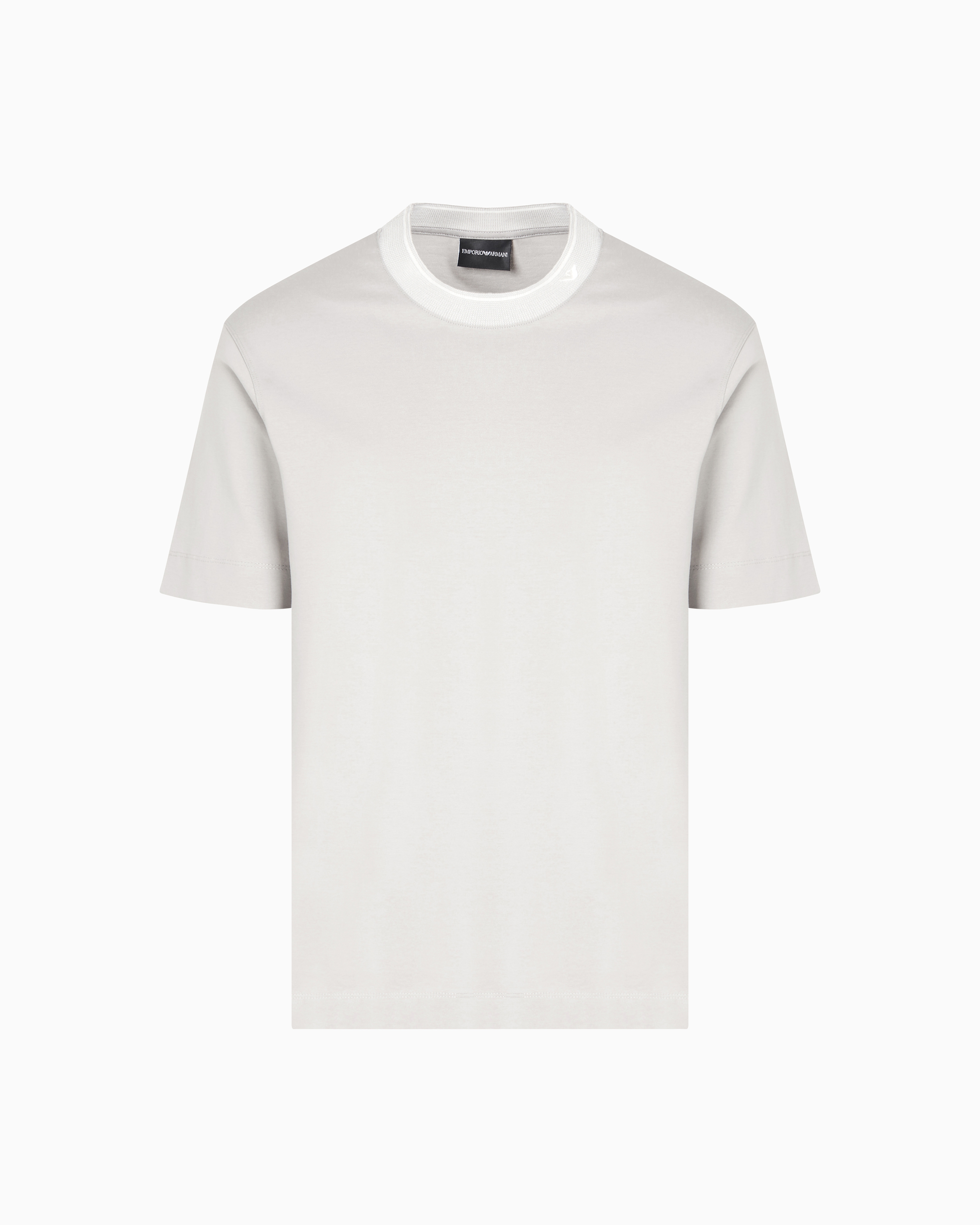 Emporio Armani - ASV Jersey T-shirt with trimmed crew neck, Man, Grey, Size: