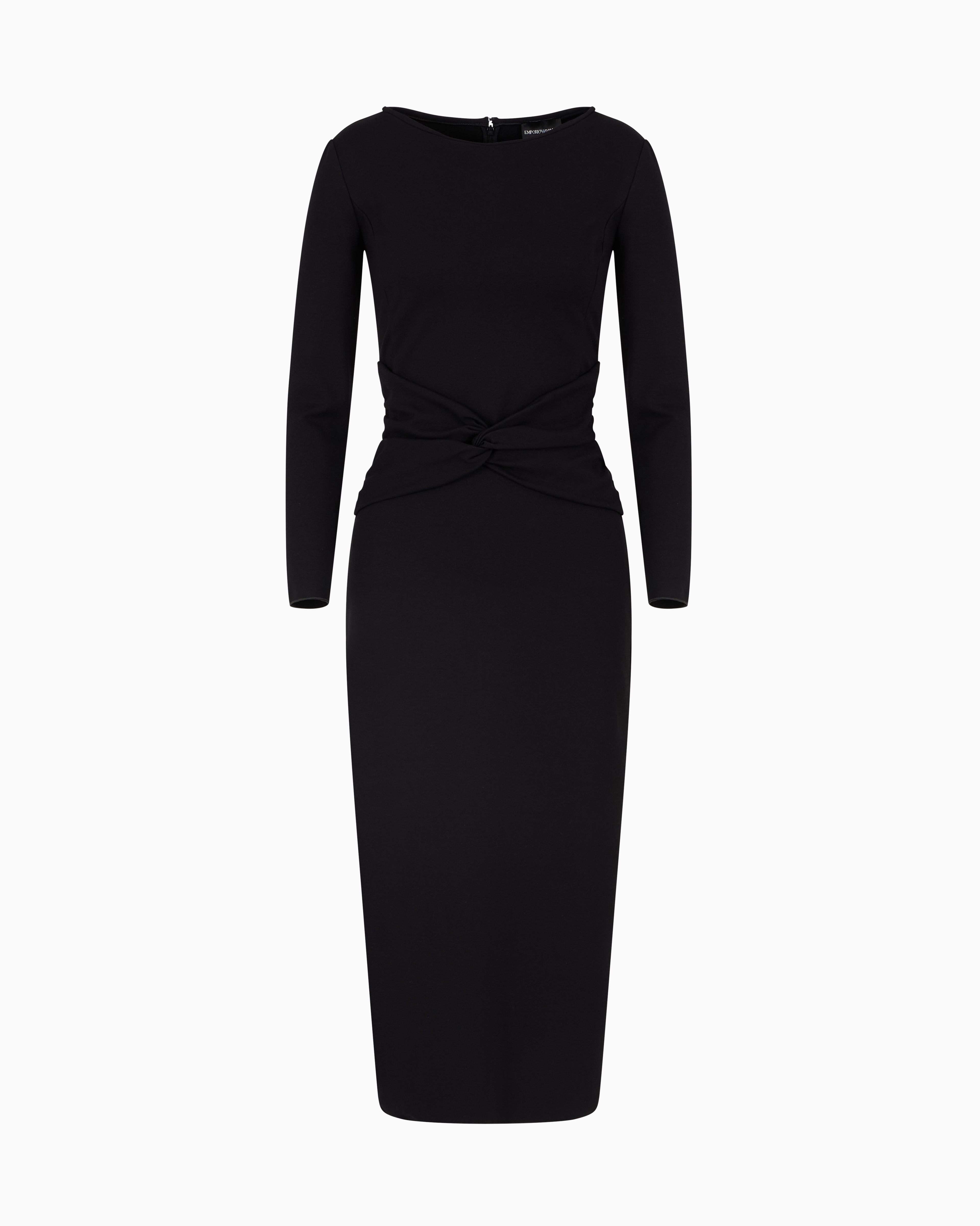 Emporio Armani - Milano-stitch torchon dress, Woman, Black, Size: