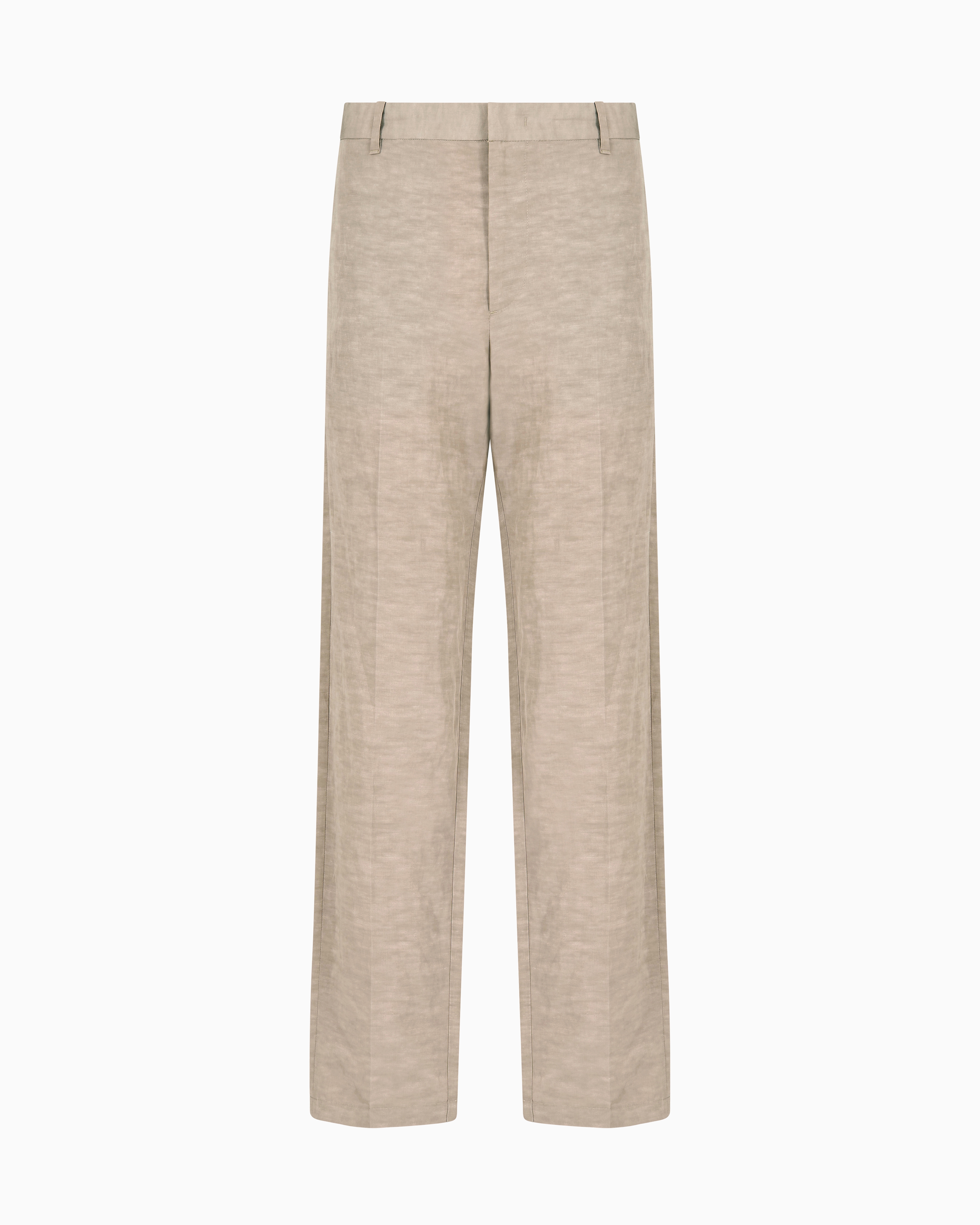 Emporio Armani - Linen-blend chinos, Man, Beige, Size: