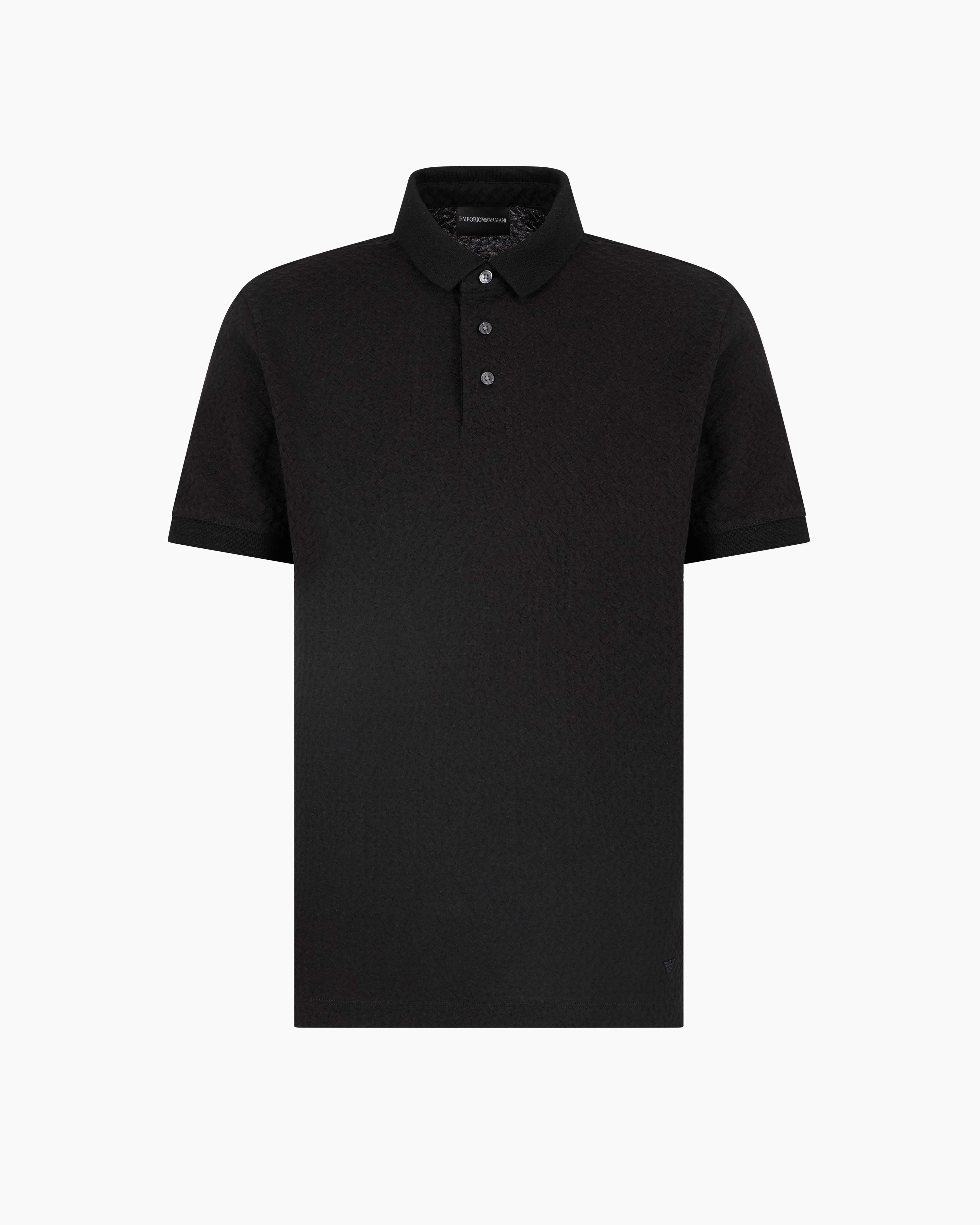 US Exclusive jacquard jersey polo shirt | Emporio Armani