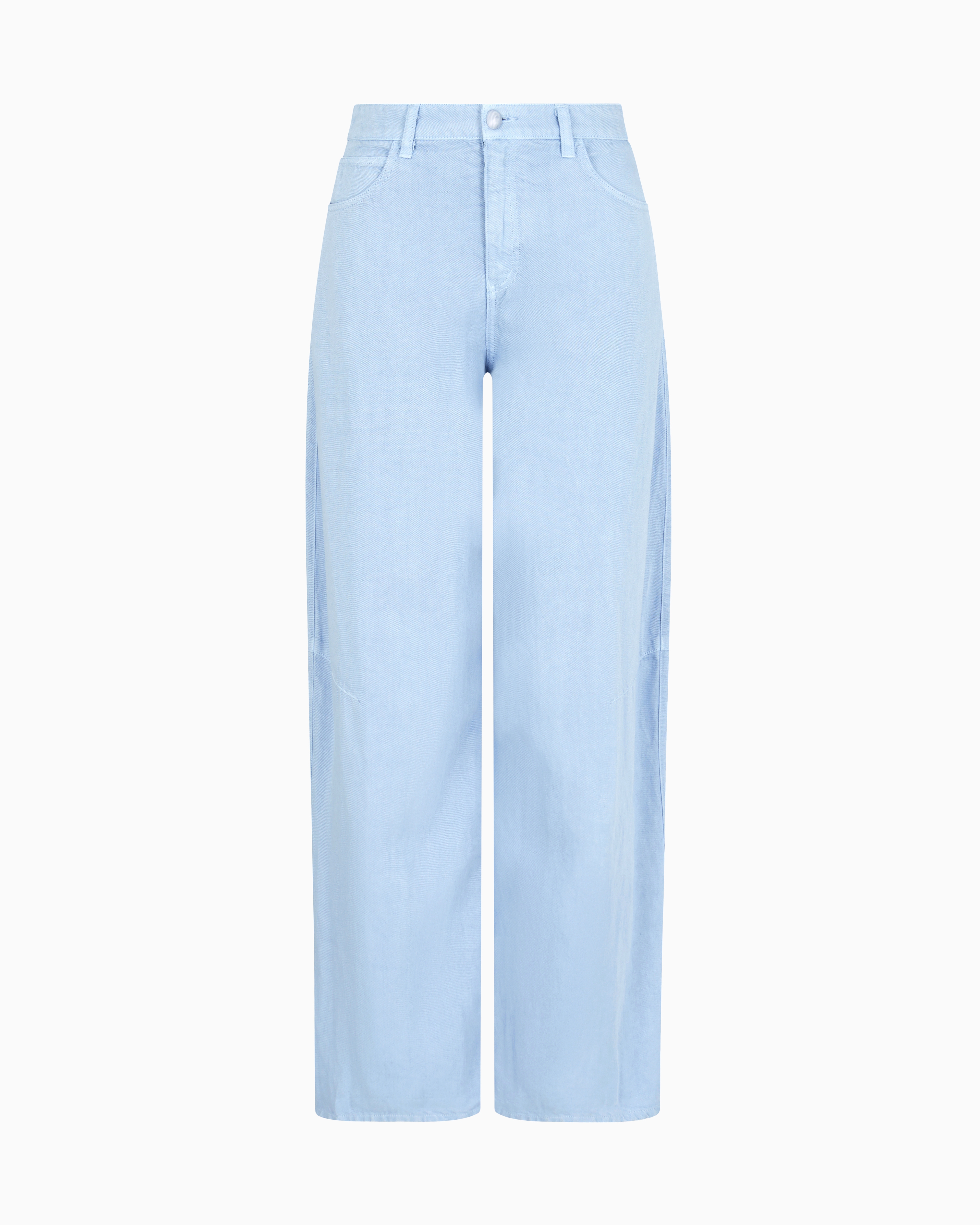 Emporio Armani Asv J3f Garment-dyed Lyocell And Linen Jeans With A Balloon Hem In Light Blue