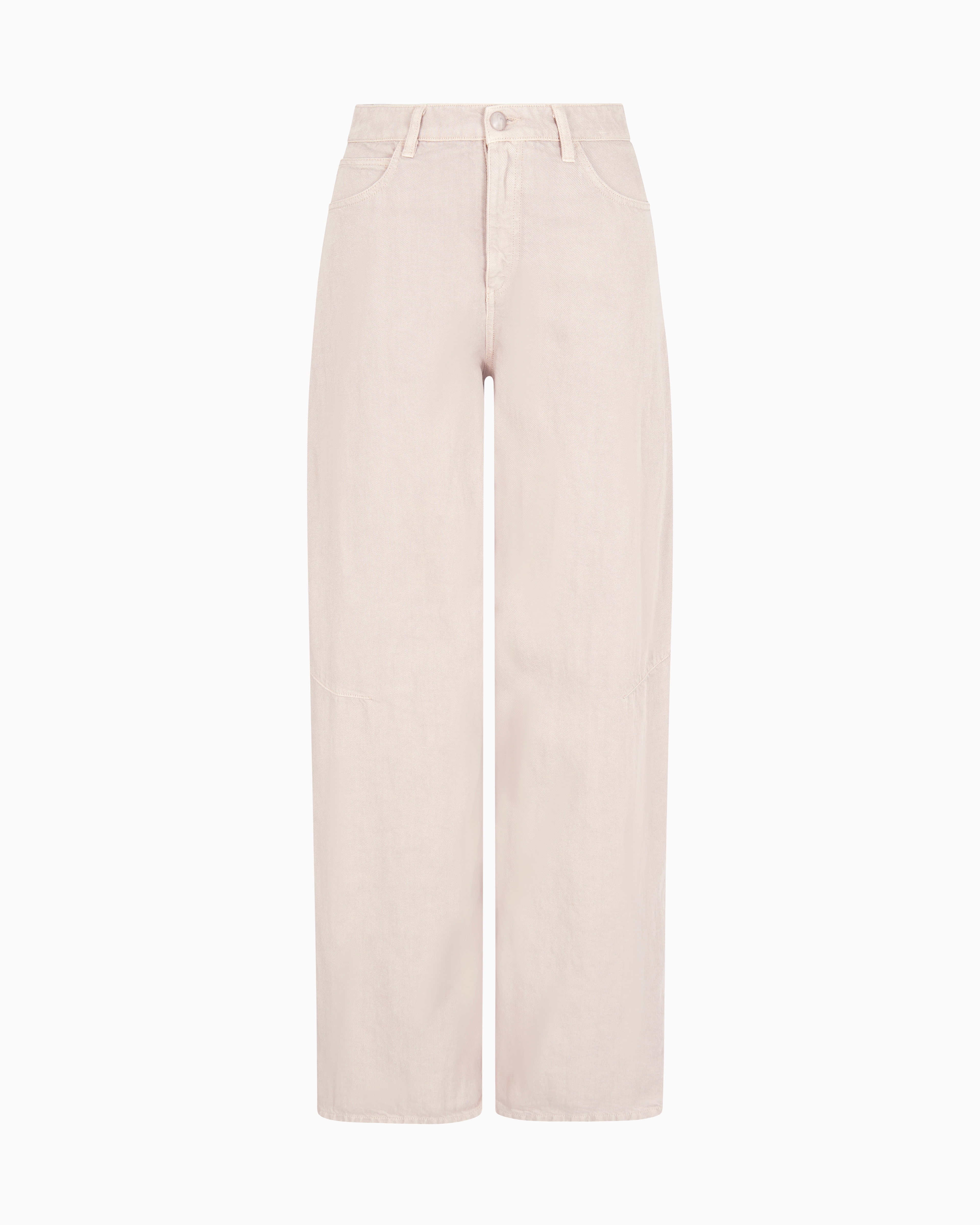Emporio Armani Asv J3f Garment-dyed Lyocell And Linen Jeans With A Balloon Hem In Beige