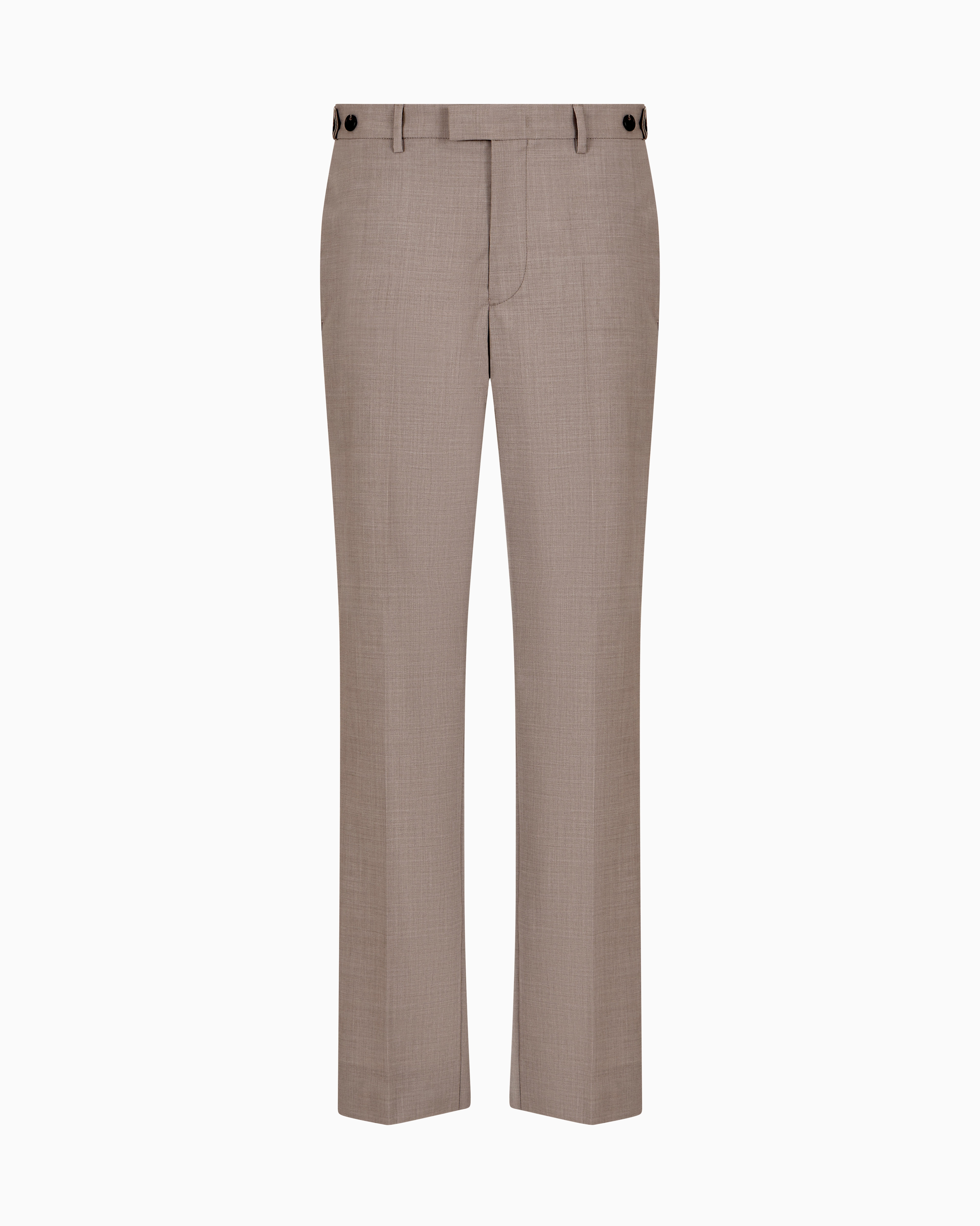 Emporio Armani - Trousers with a pleat tropical light wool canvas, Man, Brown, Size: