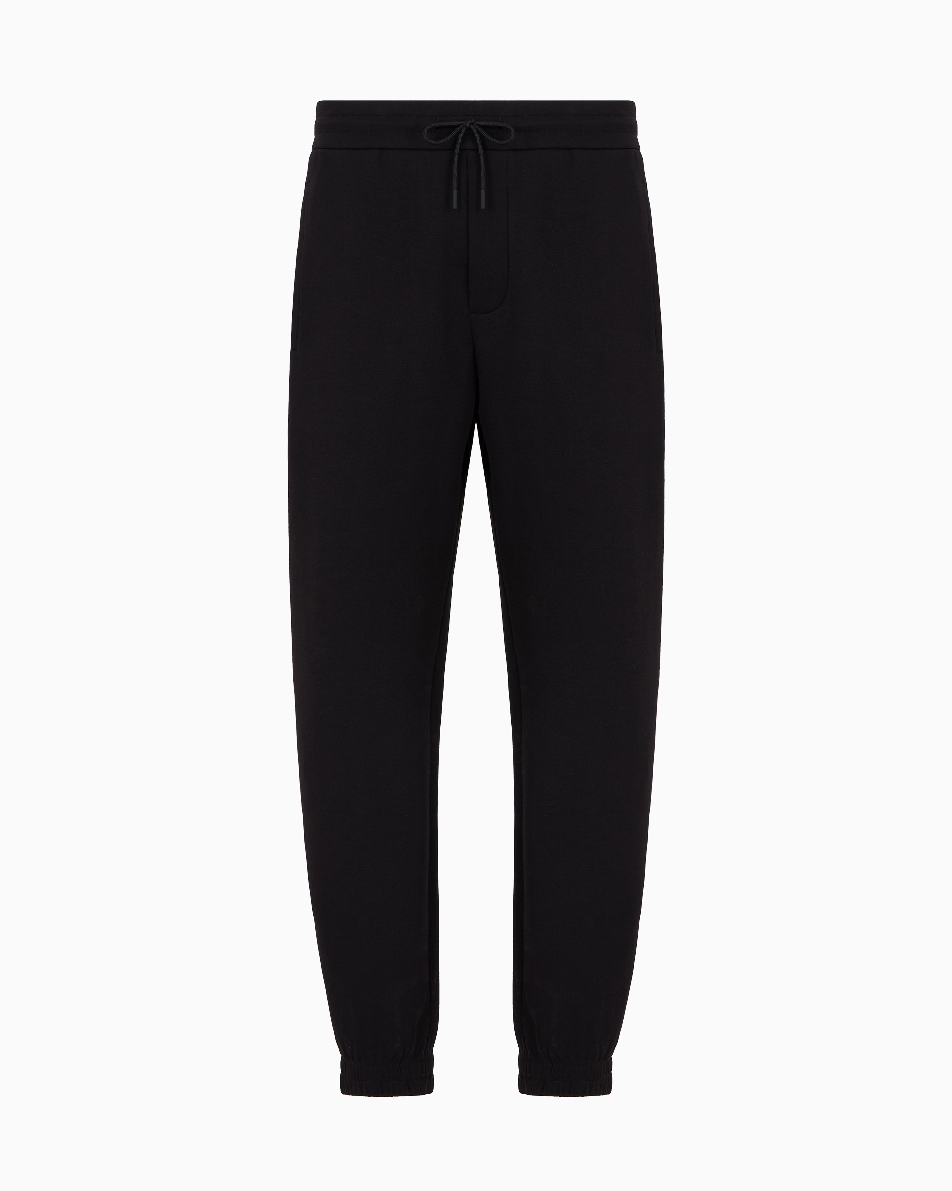 Emporio Armani - ASV Jersey drawstring joggers, Man, Black, Size: