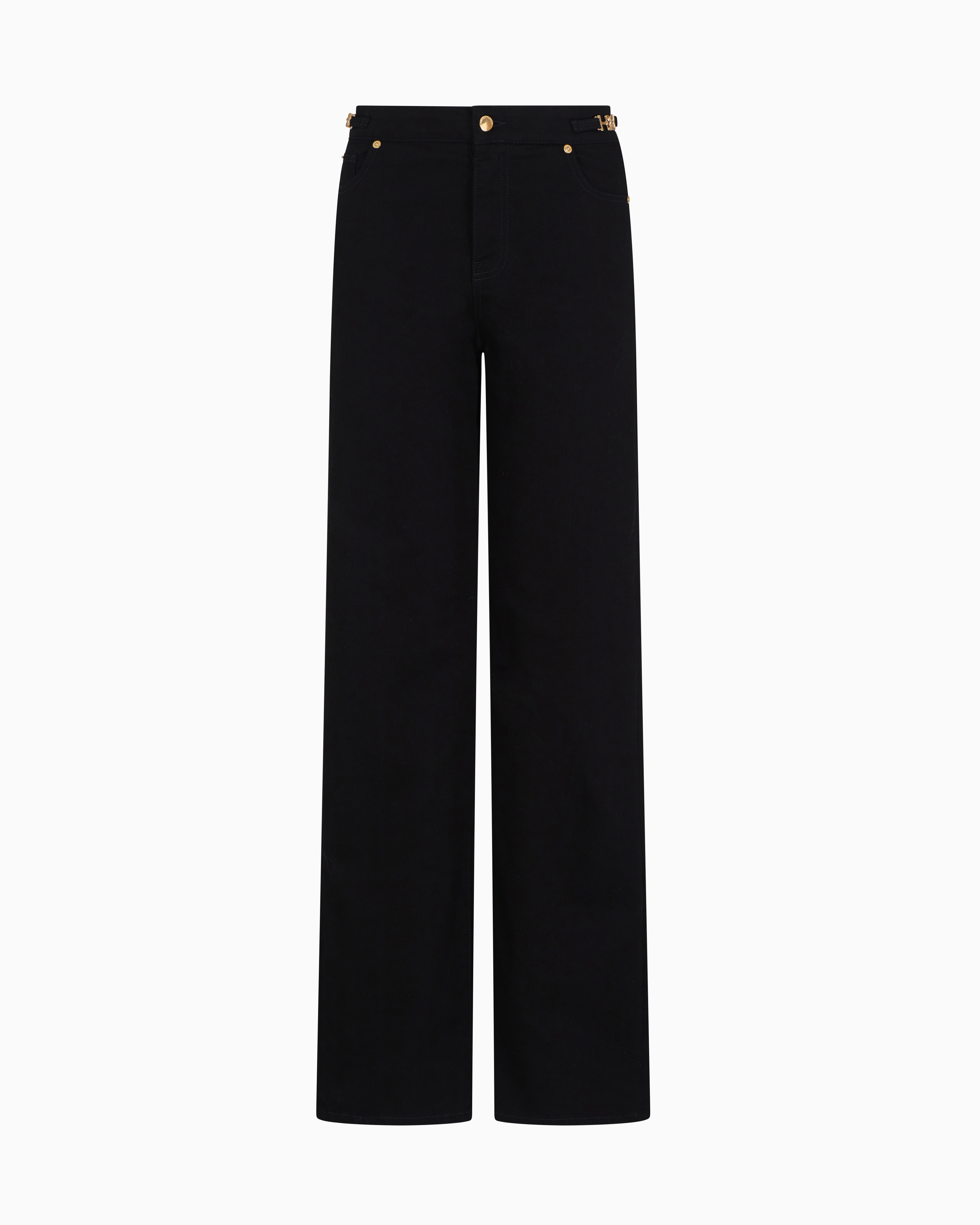 Emporio Armani - J4F high-rise straight-leg, comfort-denim jeans, Woman, Black, Size: