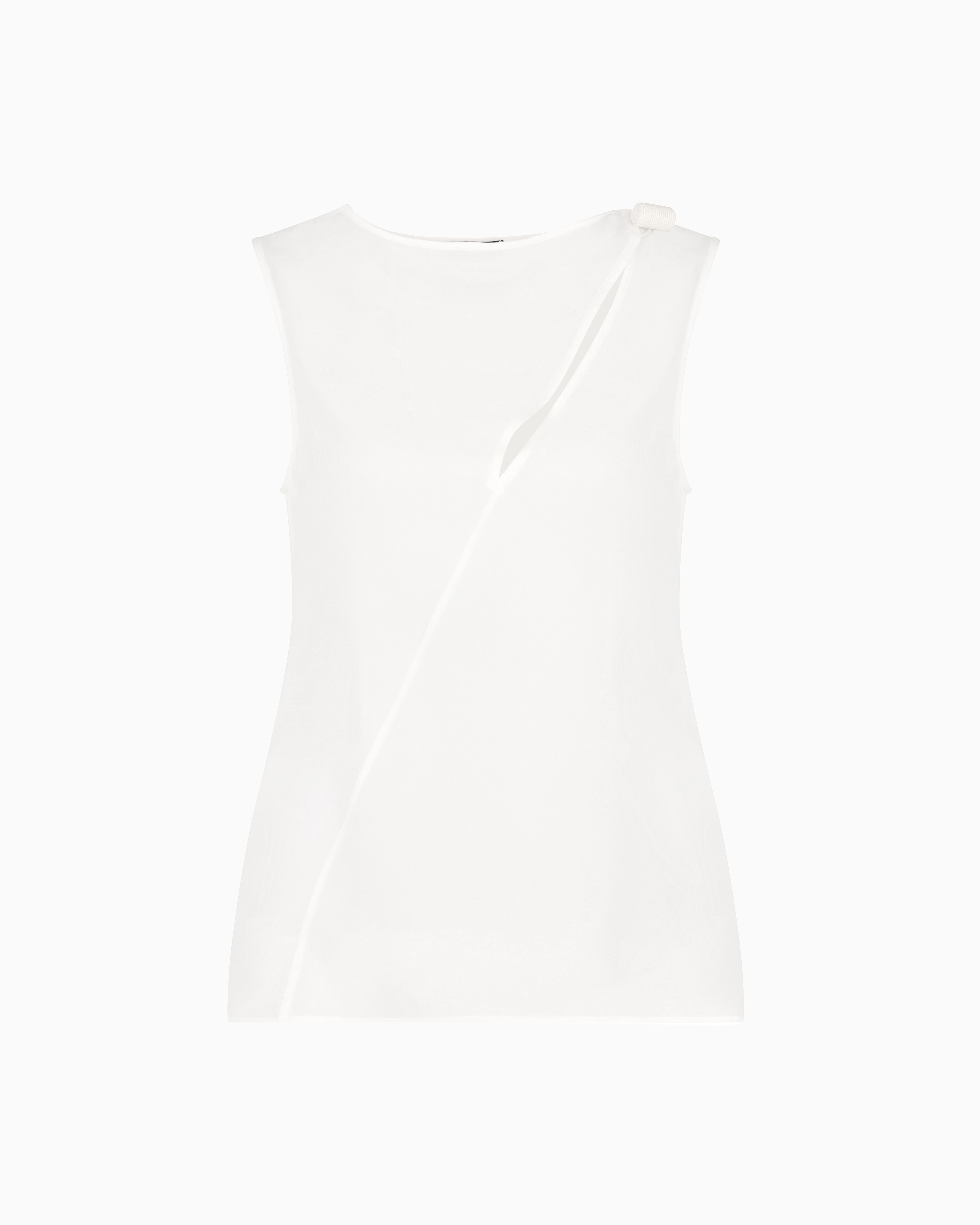 Emporio Armani - Icon top silk double georgette, Woman, White, Size: