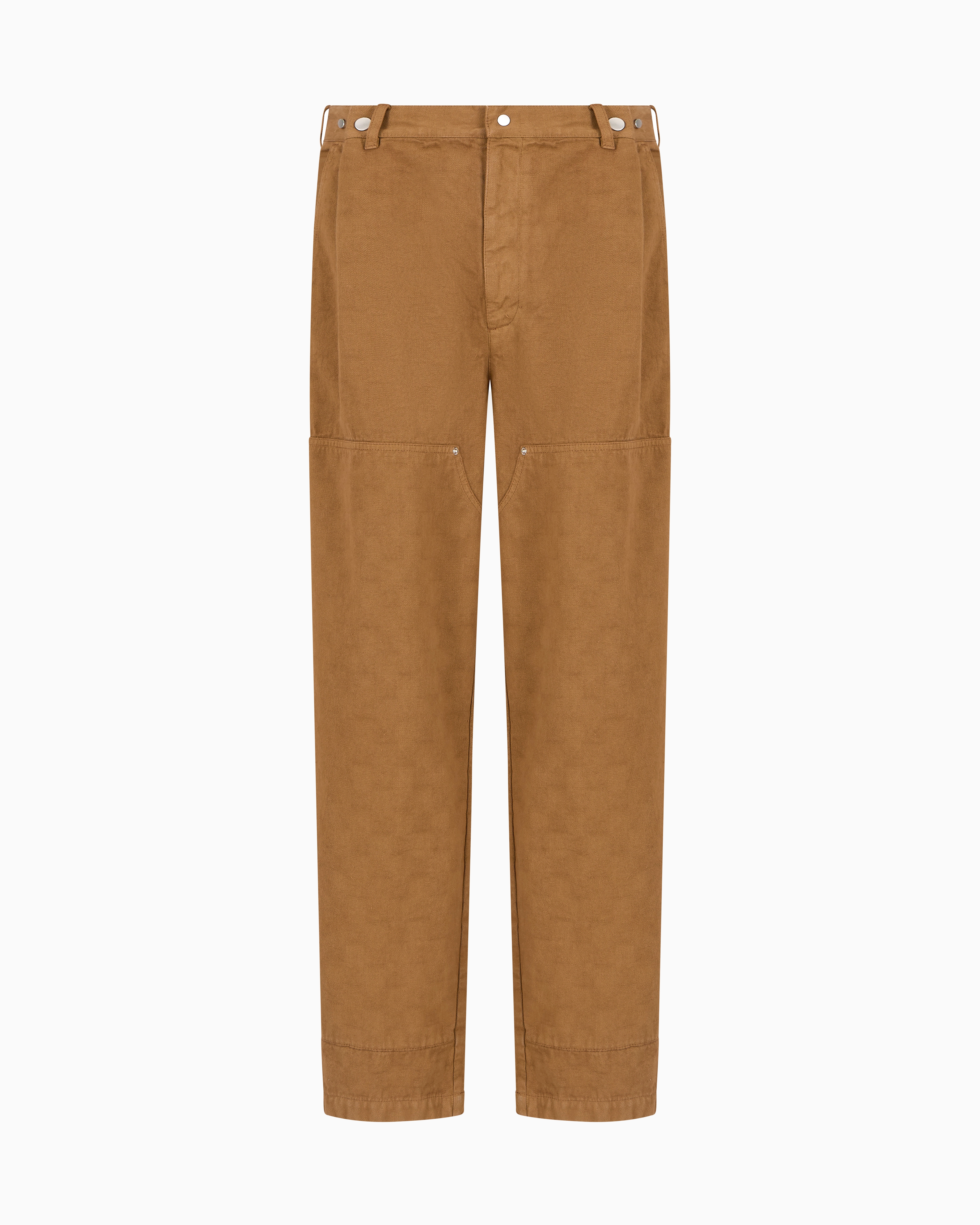 Emporio Armani - Wide-leg trousers denim-effect fabric, Man, Brown, Size:
