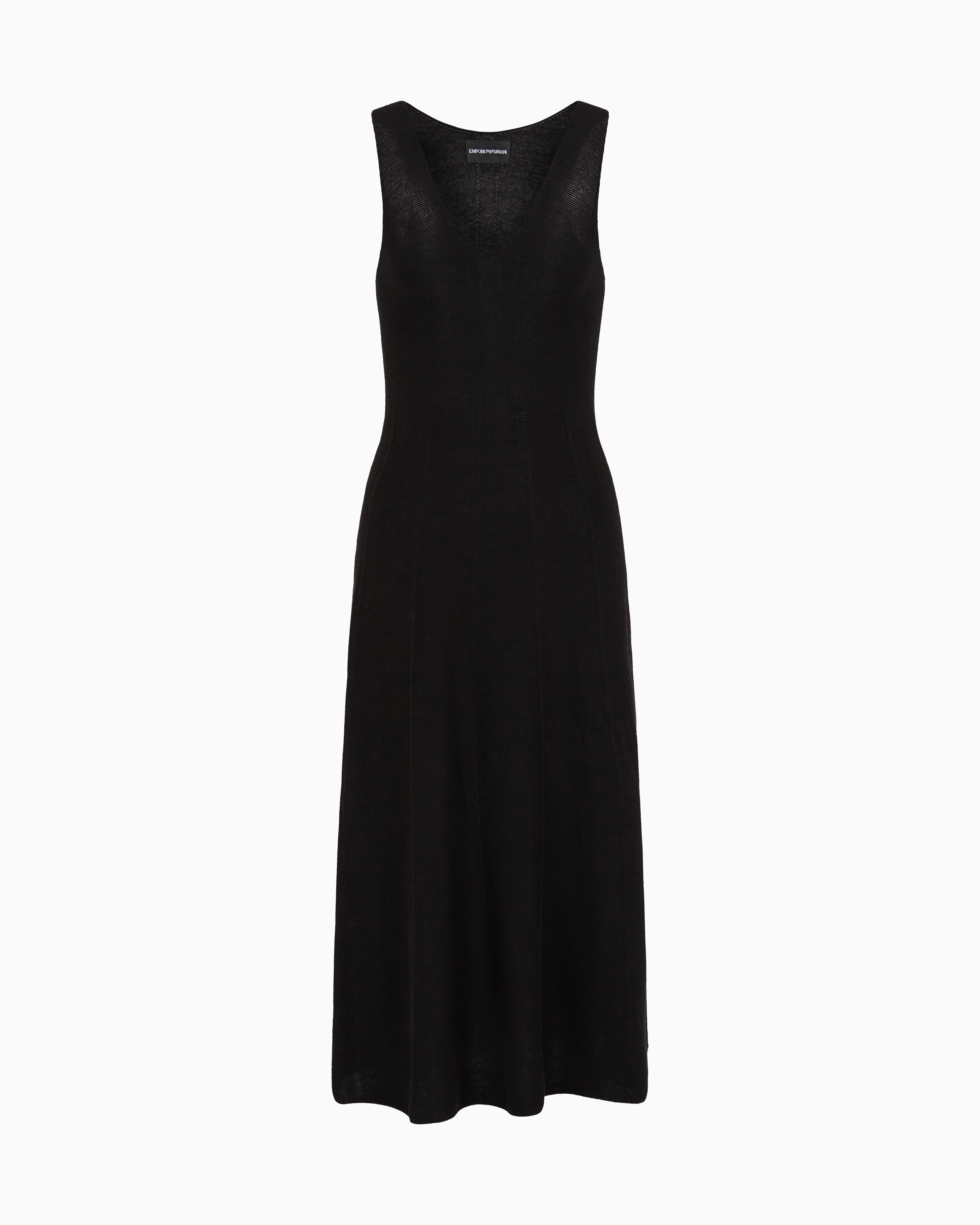 Seamless, links-stitch knit long dress | Emporio Armani