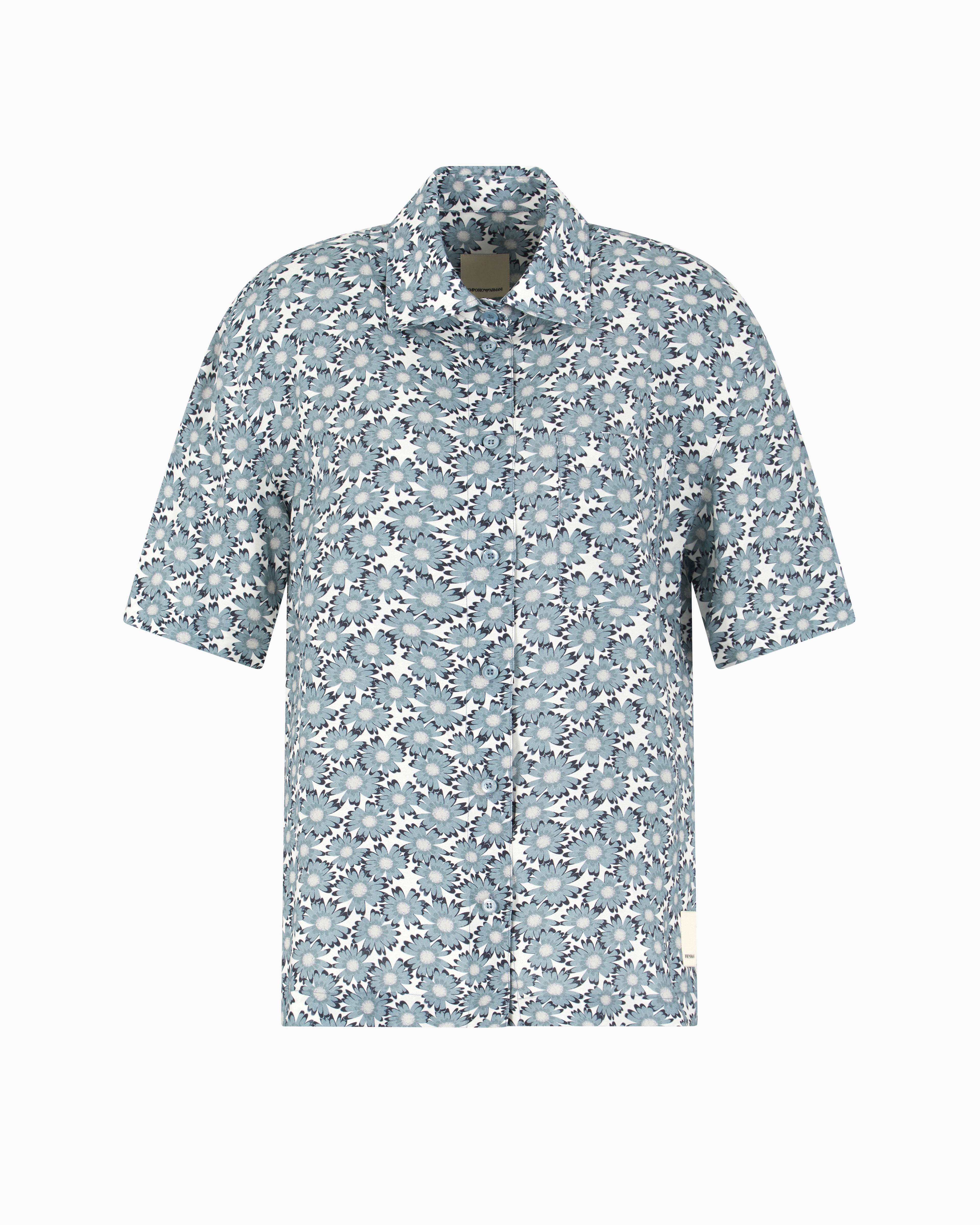 Emporio Armani - Viscose-blend shirt with all-over print from the Peace capsule collection, Woman, Patterned, Size: