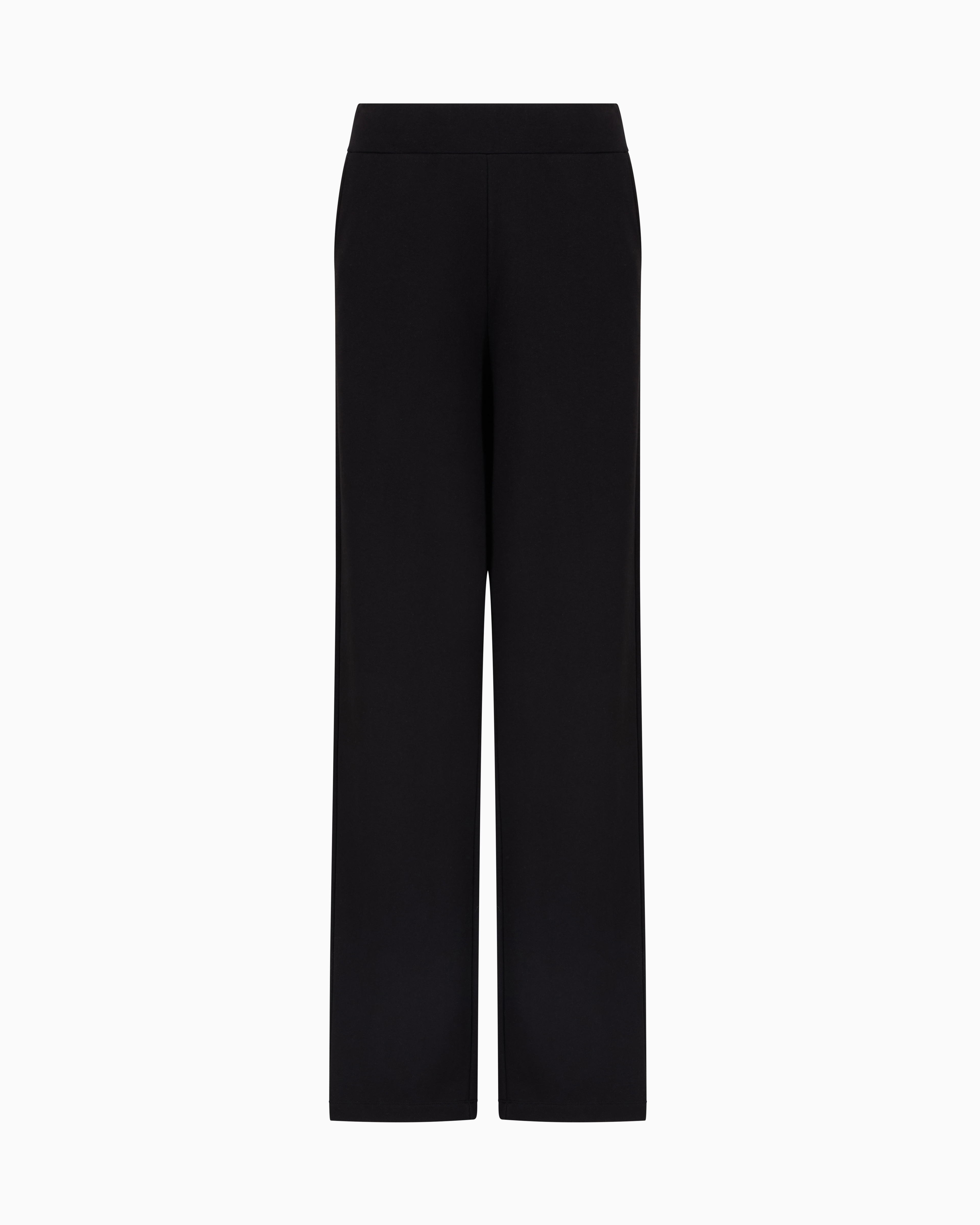 Emporio Armani - ASV Elasticated-waist trousers made of French terry , Woman, Black, Size: