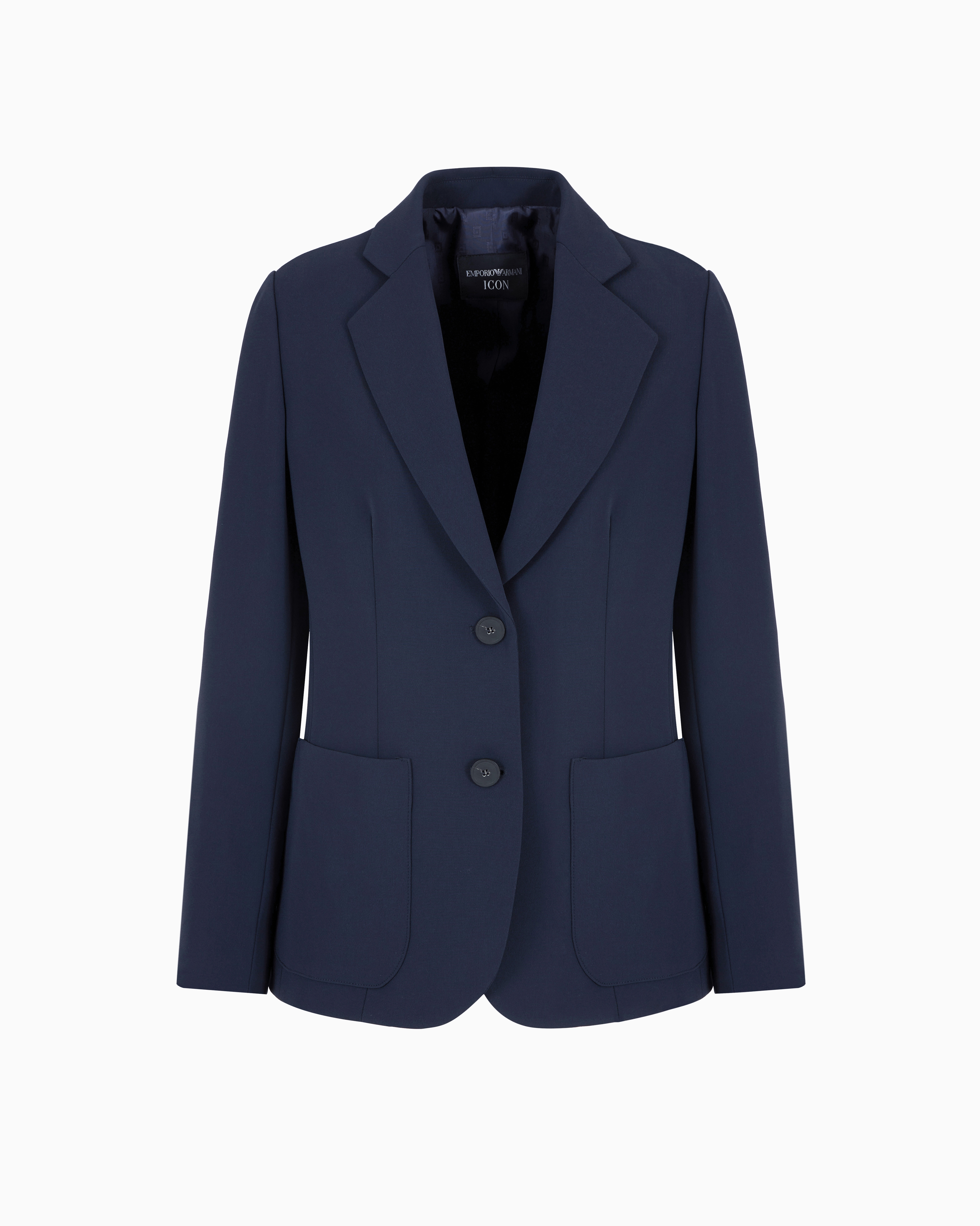 Icon single-breasted blazer in triacetate fabric | Emporio