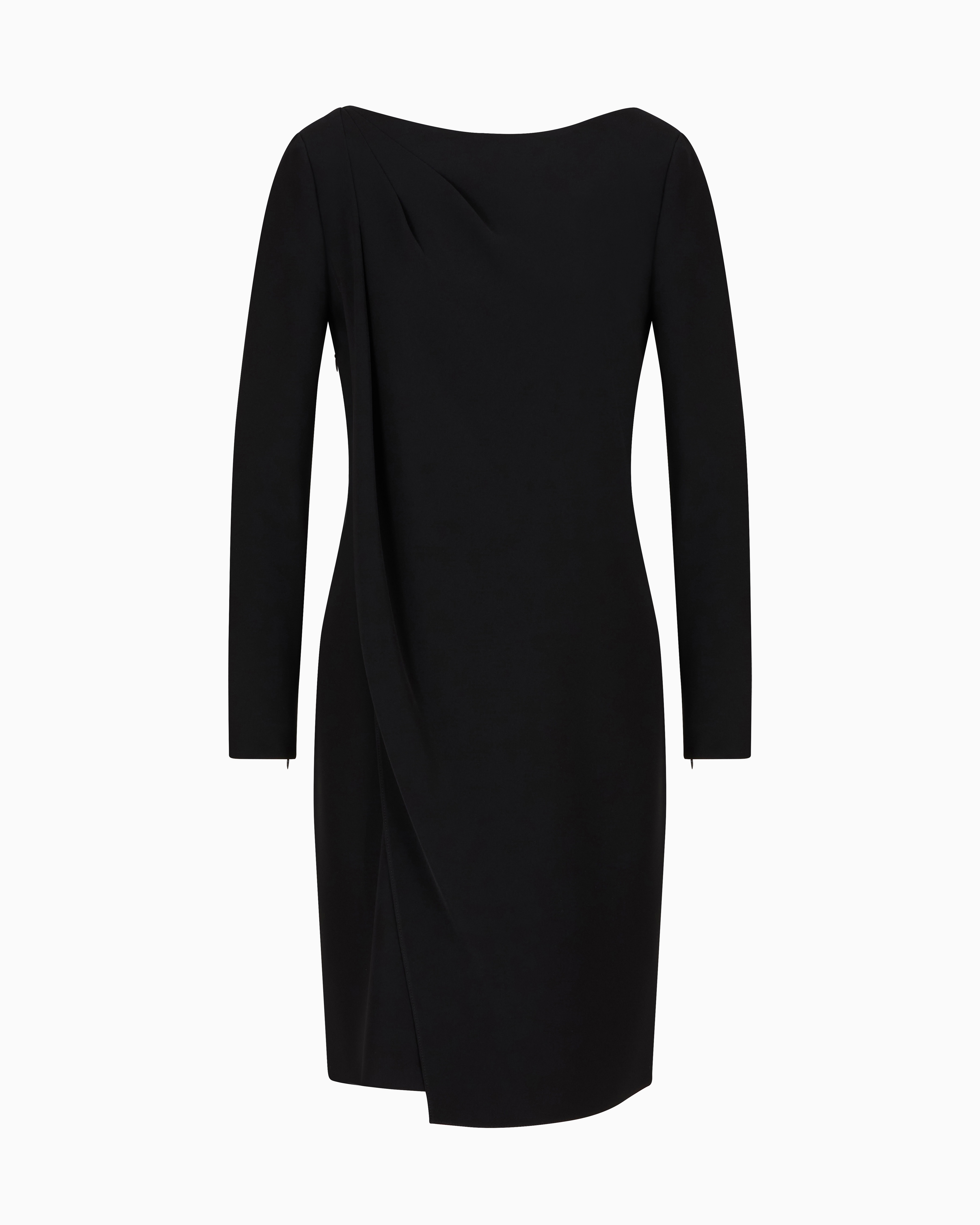 Emporio Armani - Technical cady dress with front panel, Woman, Black, Size: