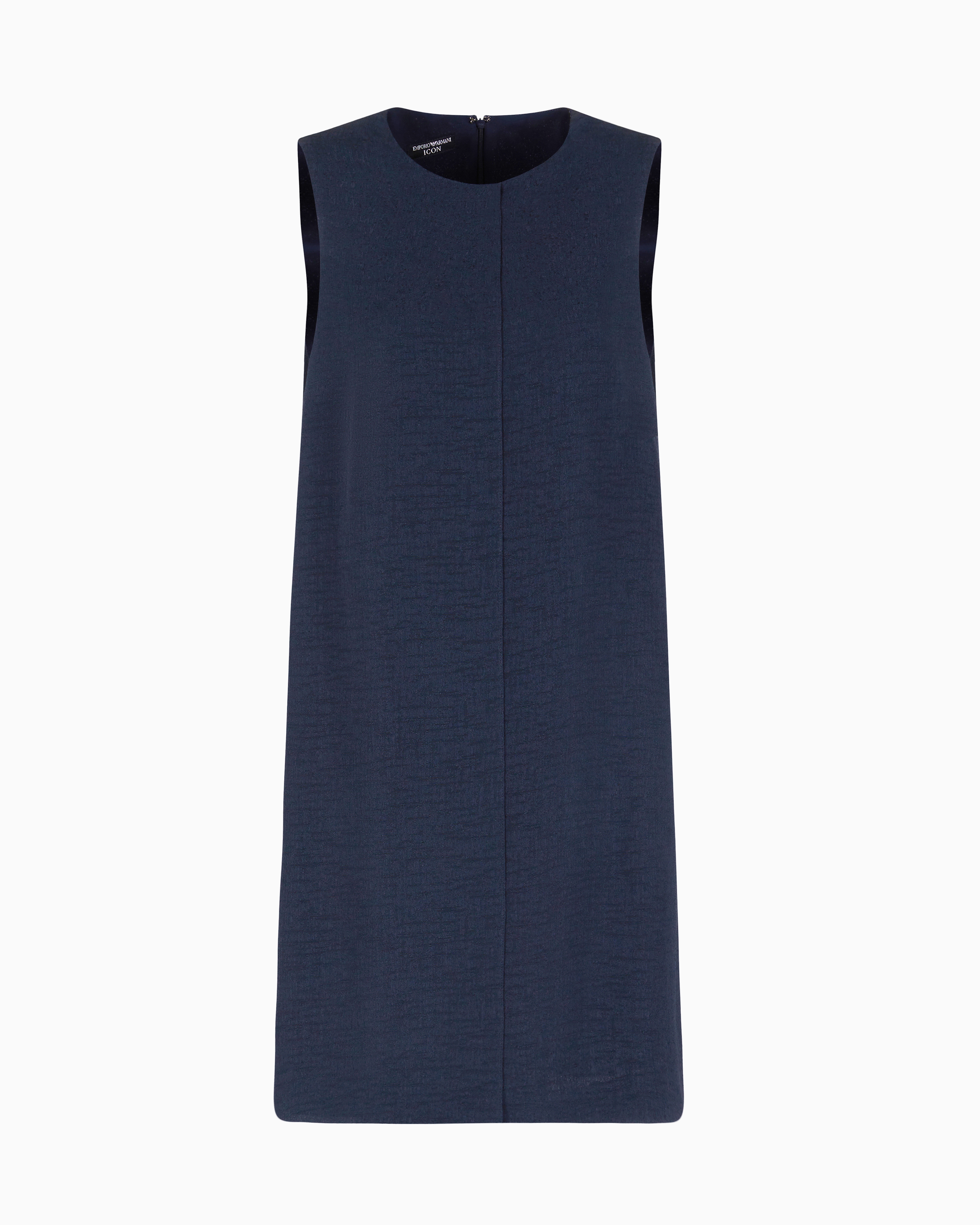 Emporio Armani - Icon armure fabric tunic dress, Woman, Blue, Size: