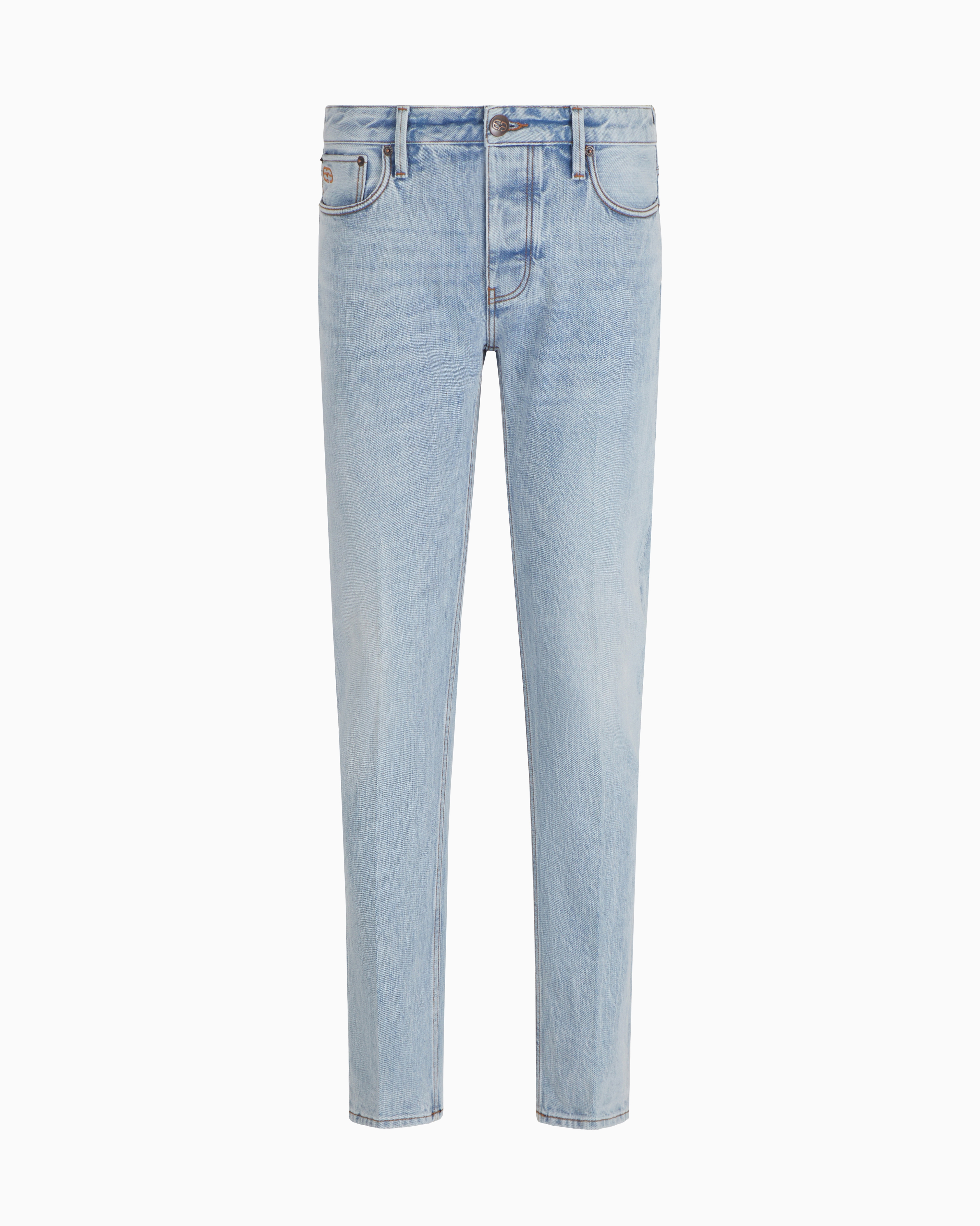 Emporio Armani - J75 Slim-fit jeans selvedge denim, Man, Blue, Size: