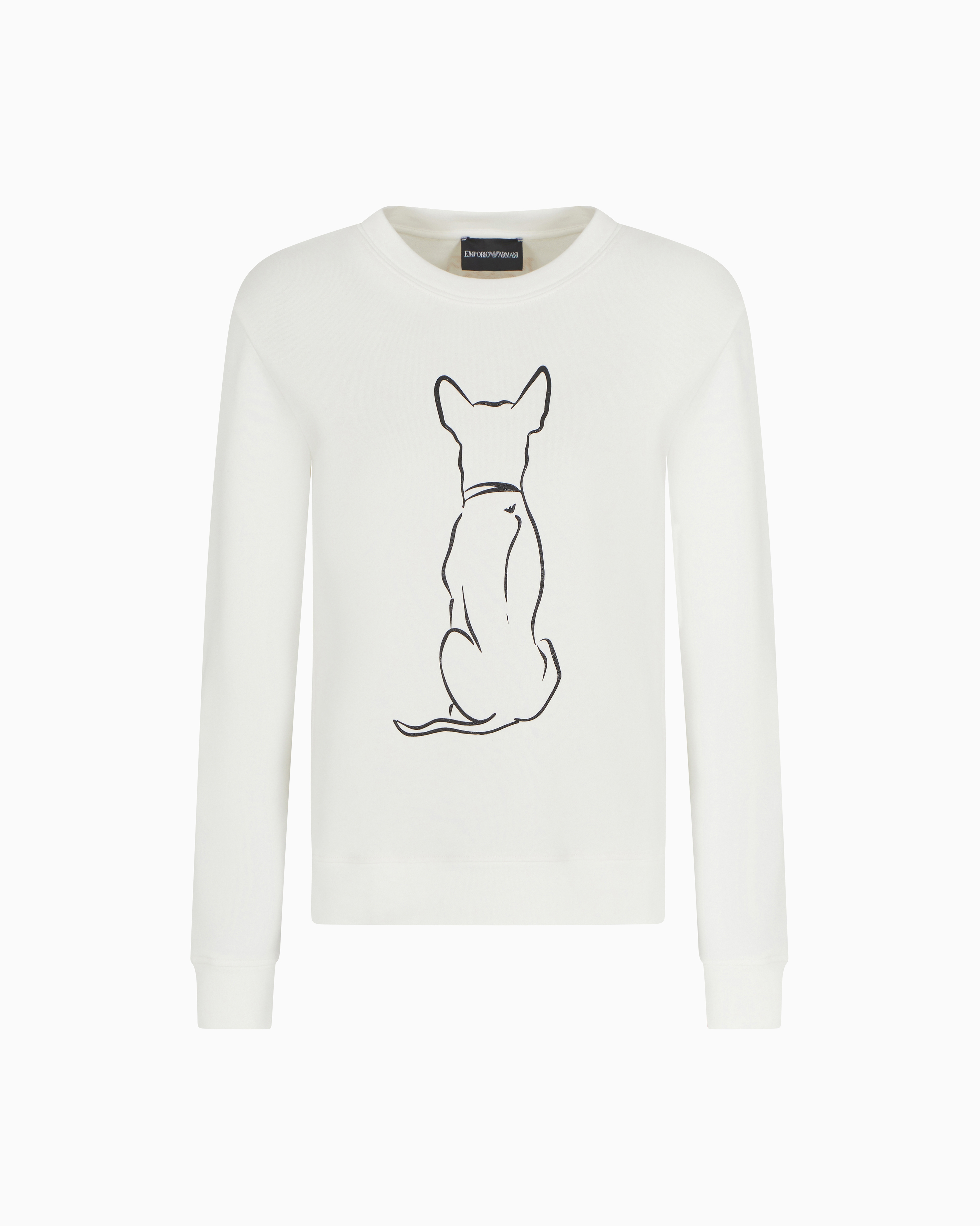 Emporio Armani - We Love Dogs #27 French terry sweatshirt, Woman, White, Size: