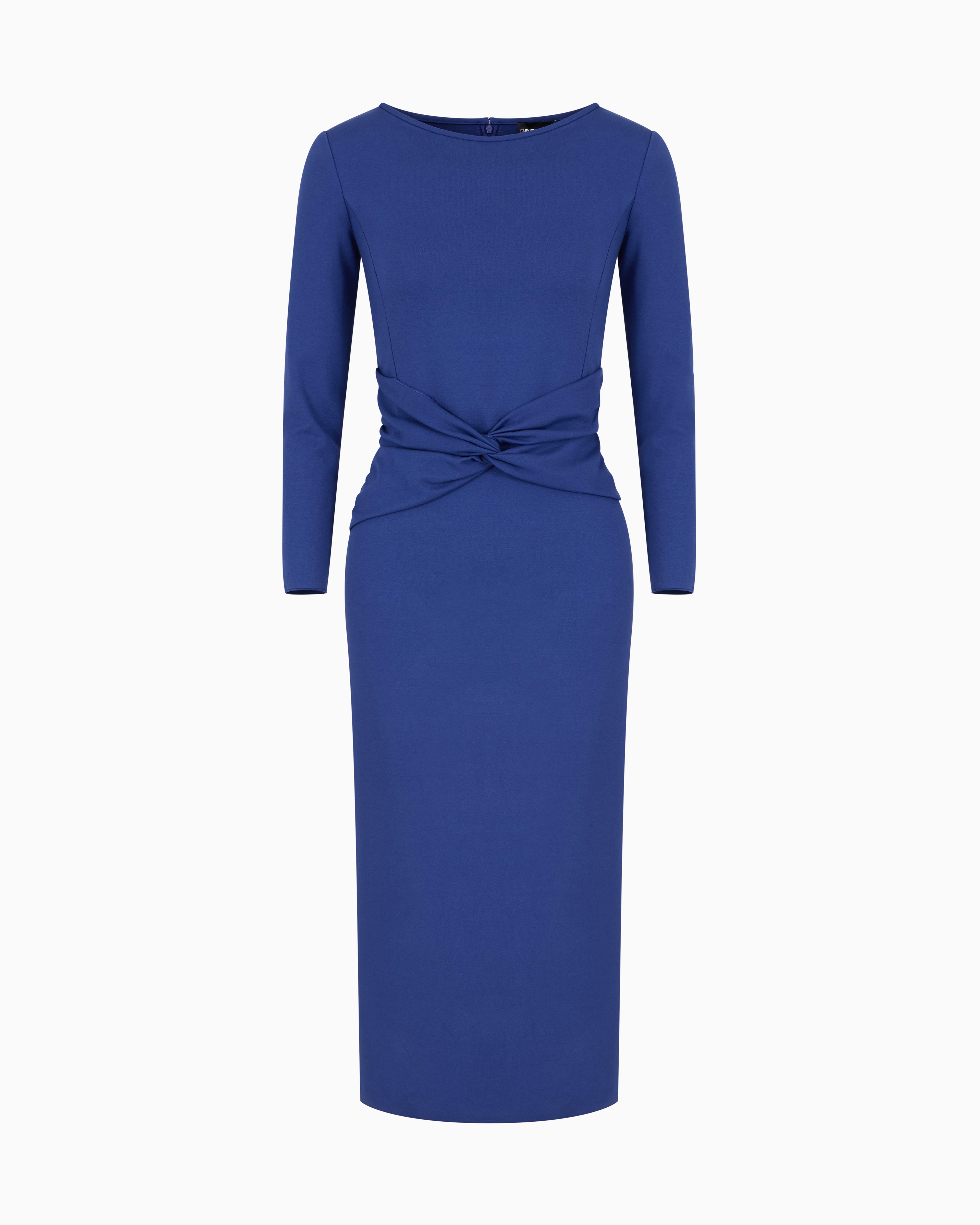 ワンピース EMPORIO ARMANI Woman Dress Blue EW000831AF10206 UB115 Emporio Armani Emma Pleated V-Neck Mini Dress | Neiman Marcus