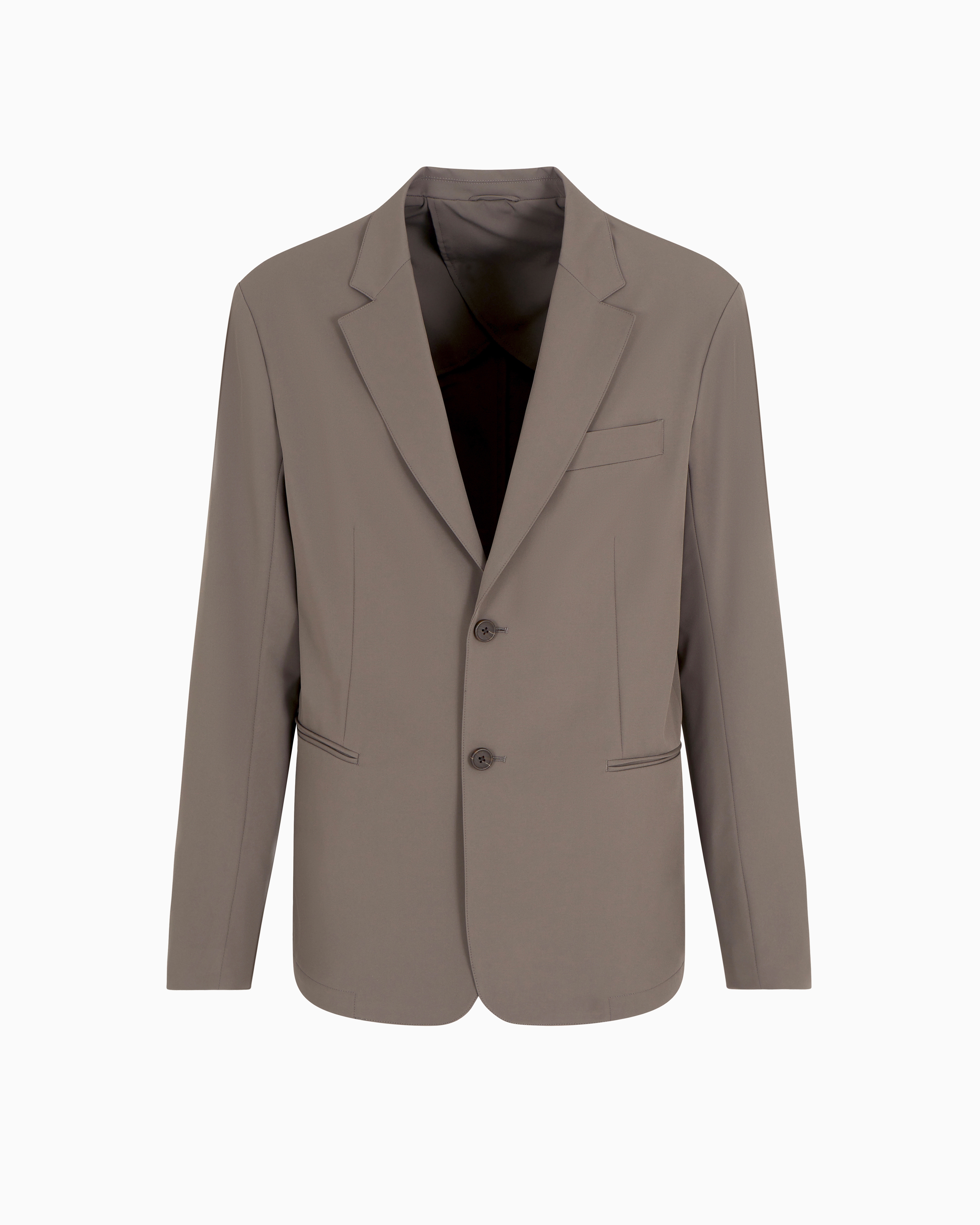 Emporio Armani - Travel Essentials stretch-nylon single-breasted blazer, Man, Beige, Size: