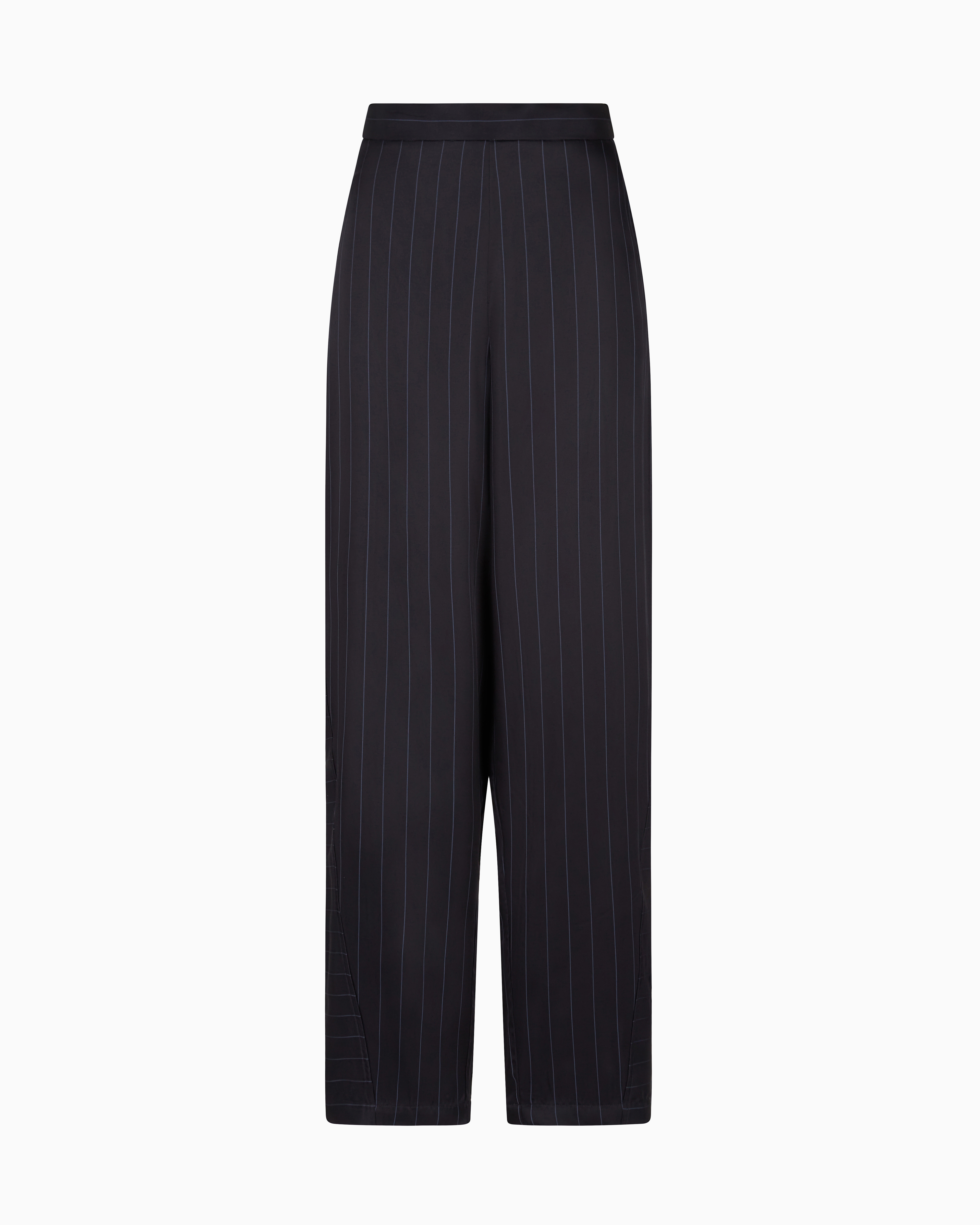 Emporio Armani Dawn To Dusk Pinstriped Acetate-blend Trousers In Black
