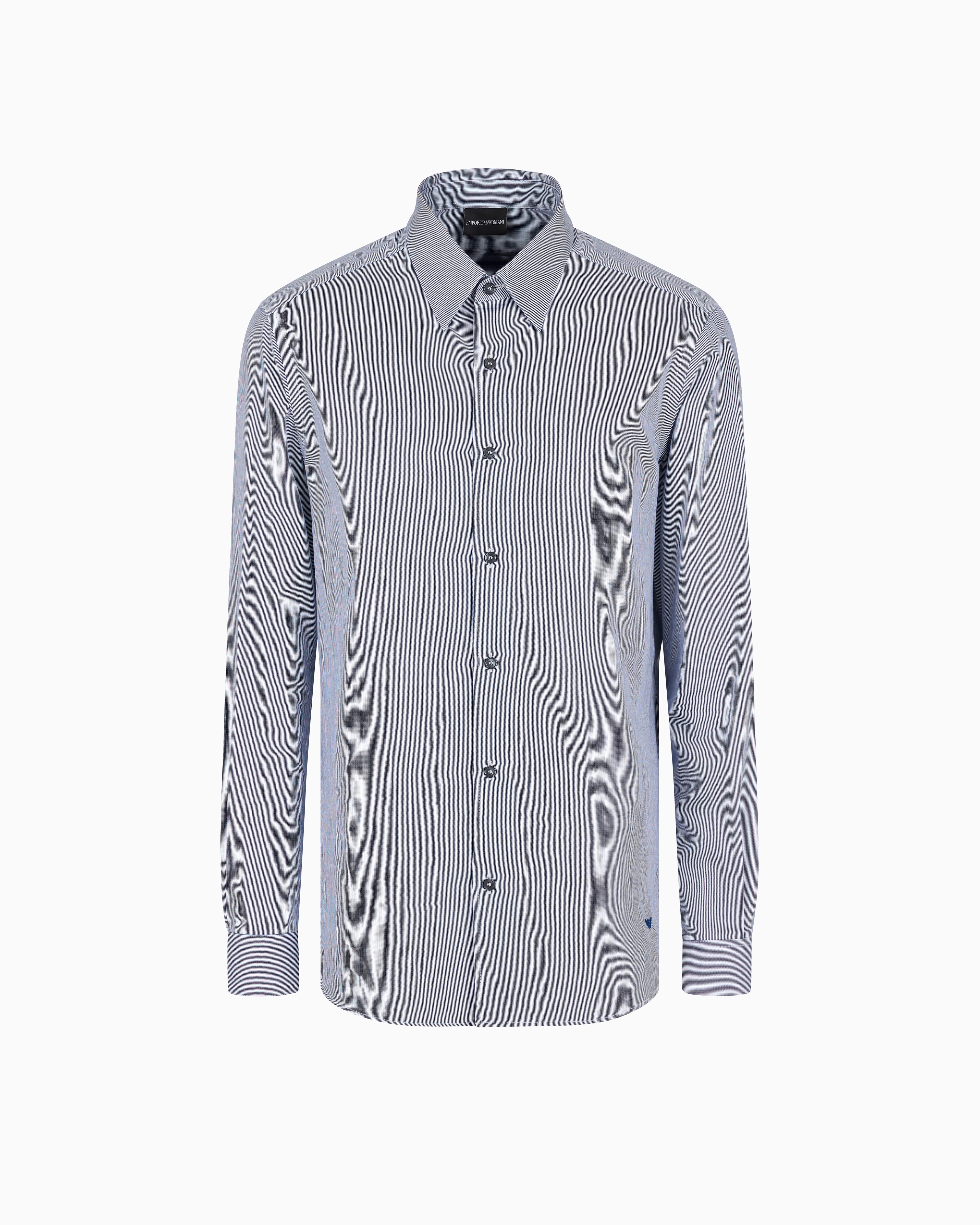 Emporio Armani - Milleraies cotton shirt, Man, Blue, Size:
