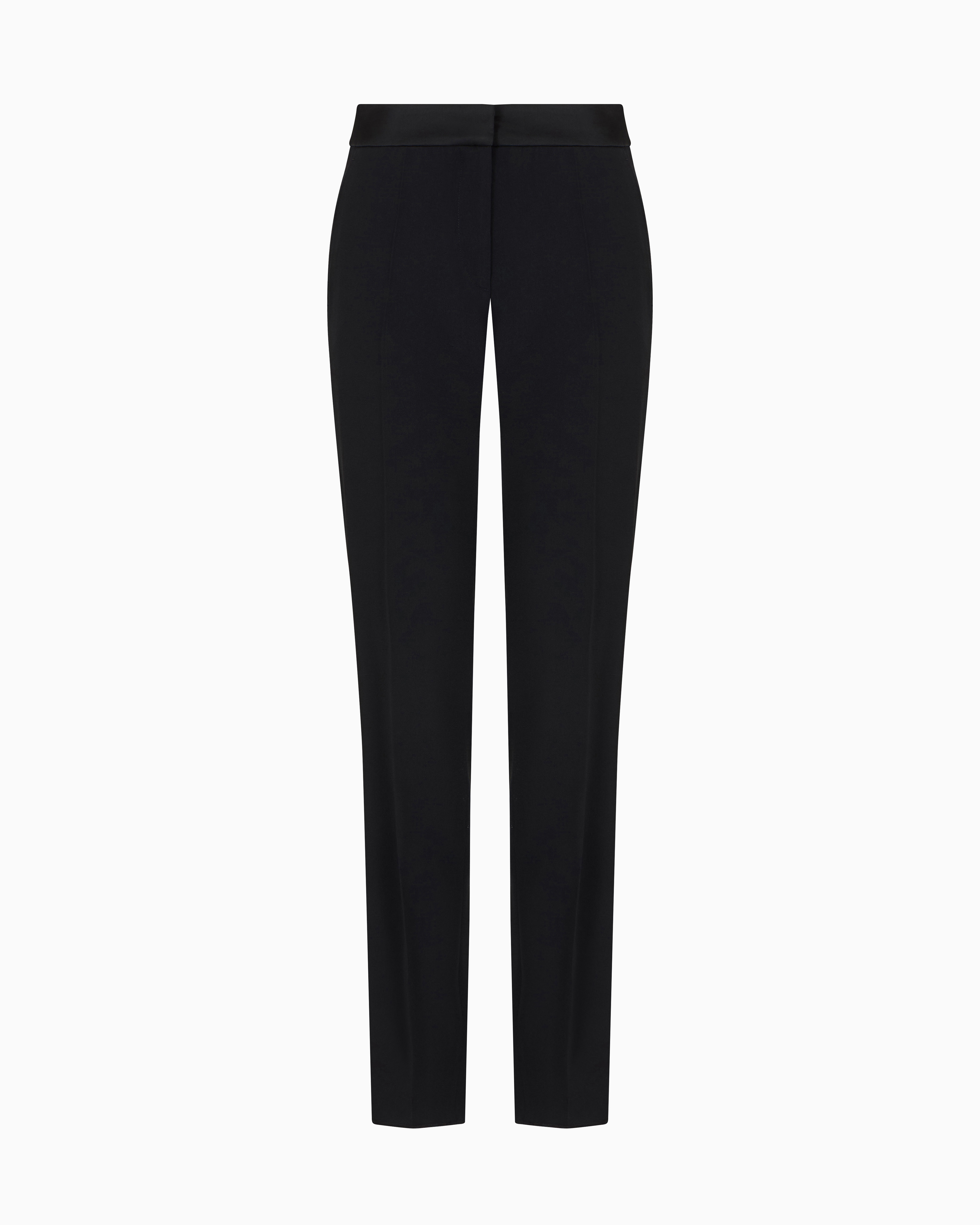 Emporio Armani - Envers satin trousers, Woman, Black, Size: