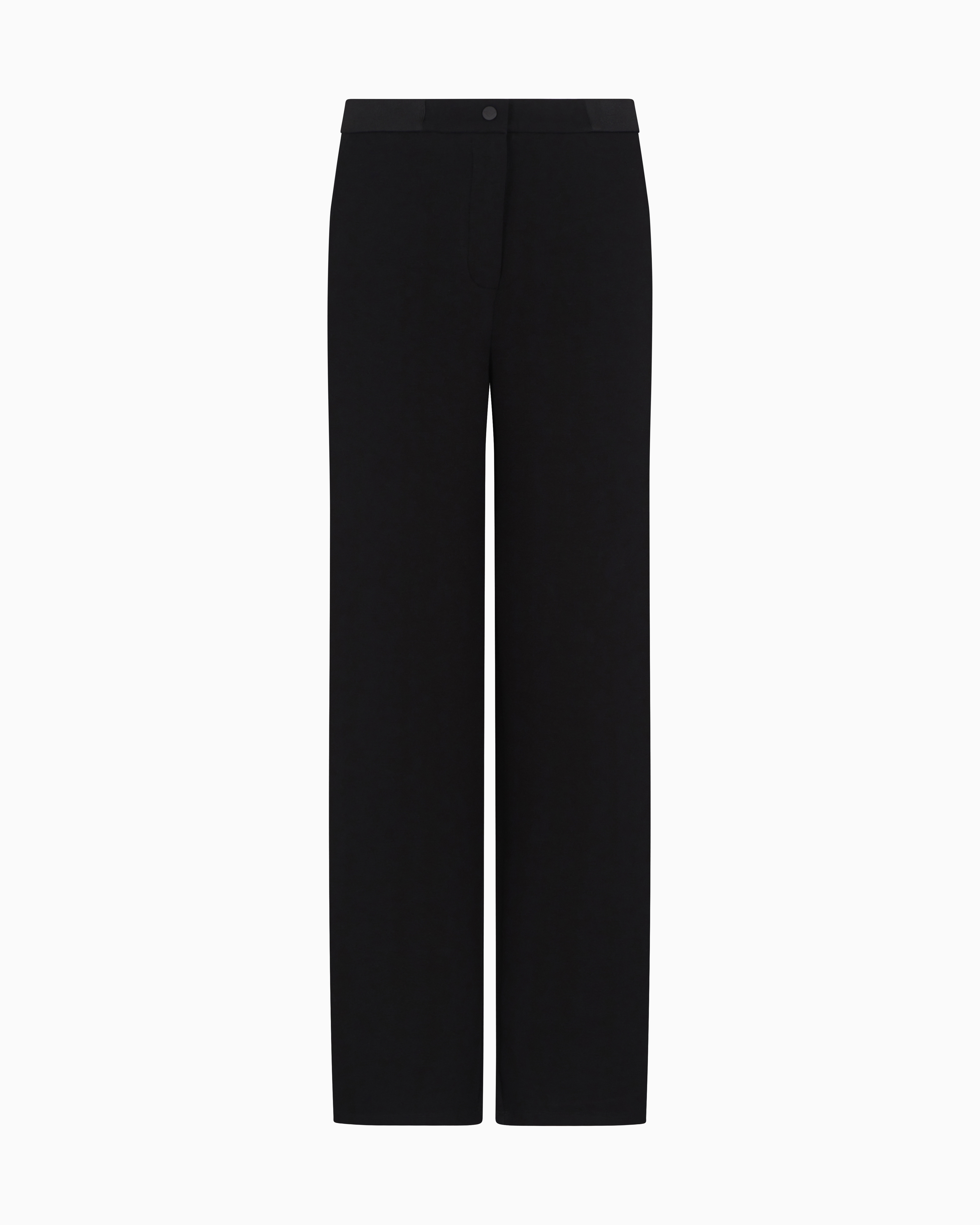 Emporio Armani - Wide-leg scuba trousers, Woman, Black, Size: