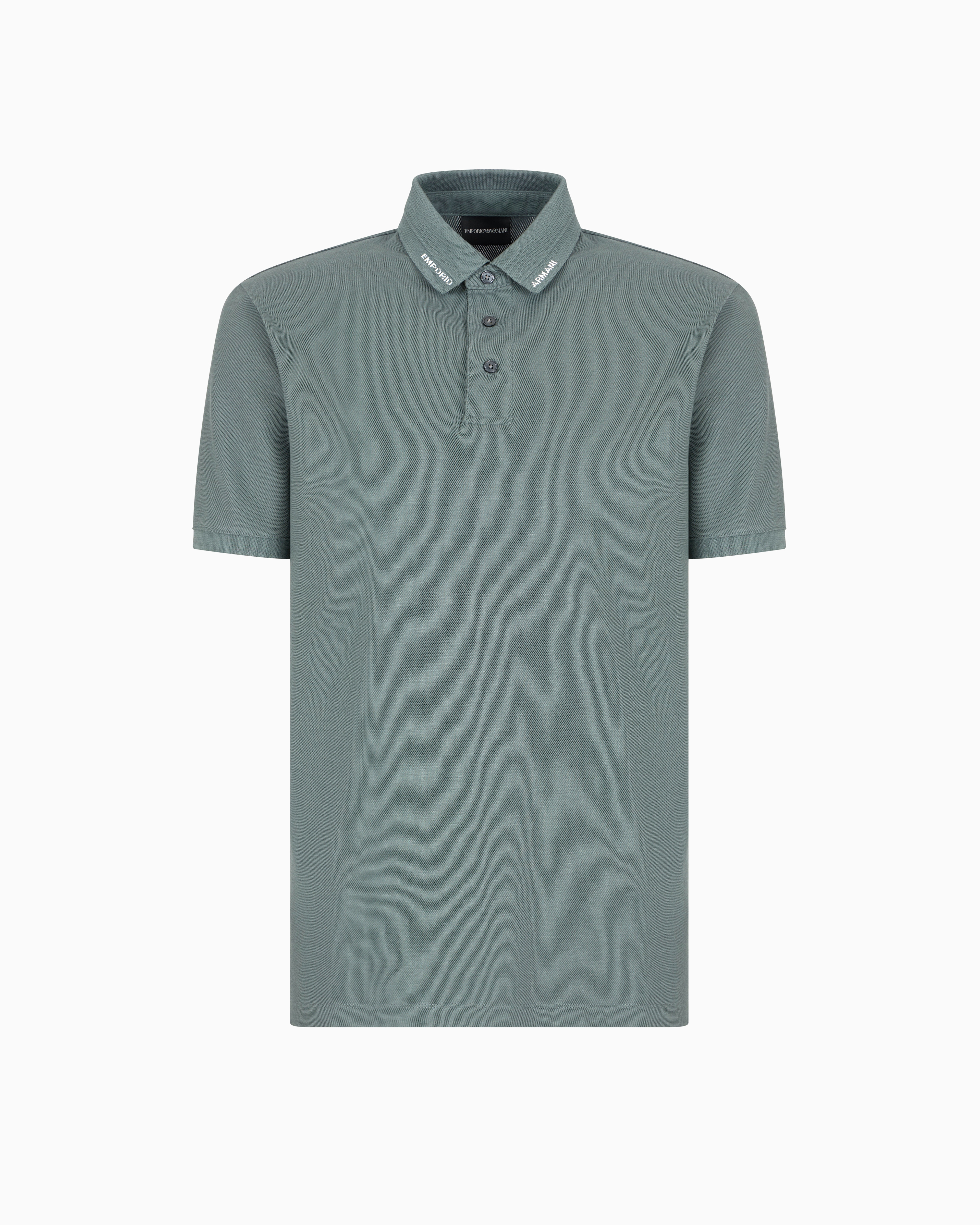 Emporio Armani - Jersey polo shirt with logo collar, Man, Green, Size:
