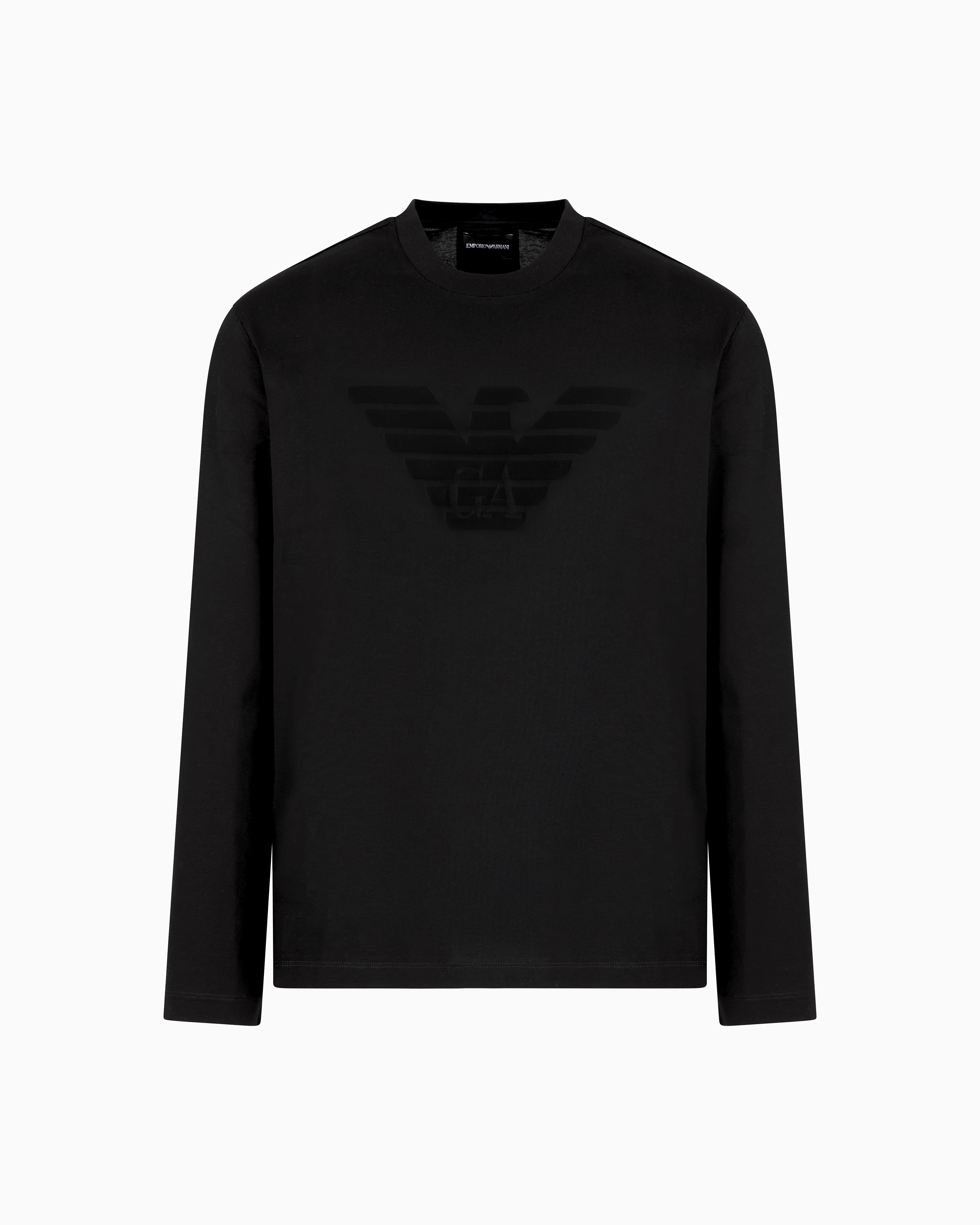 Jersey jumper with jacquard logo | Emporio Armani