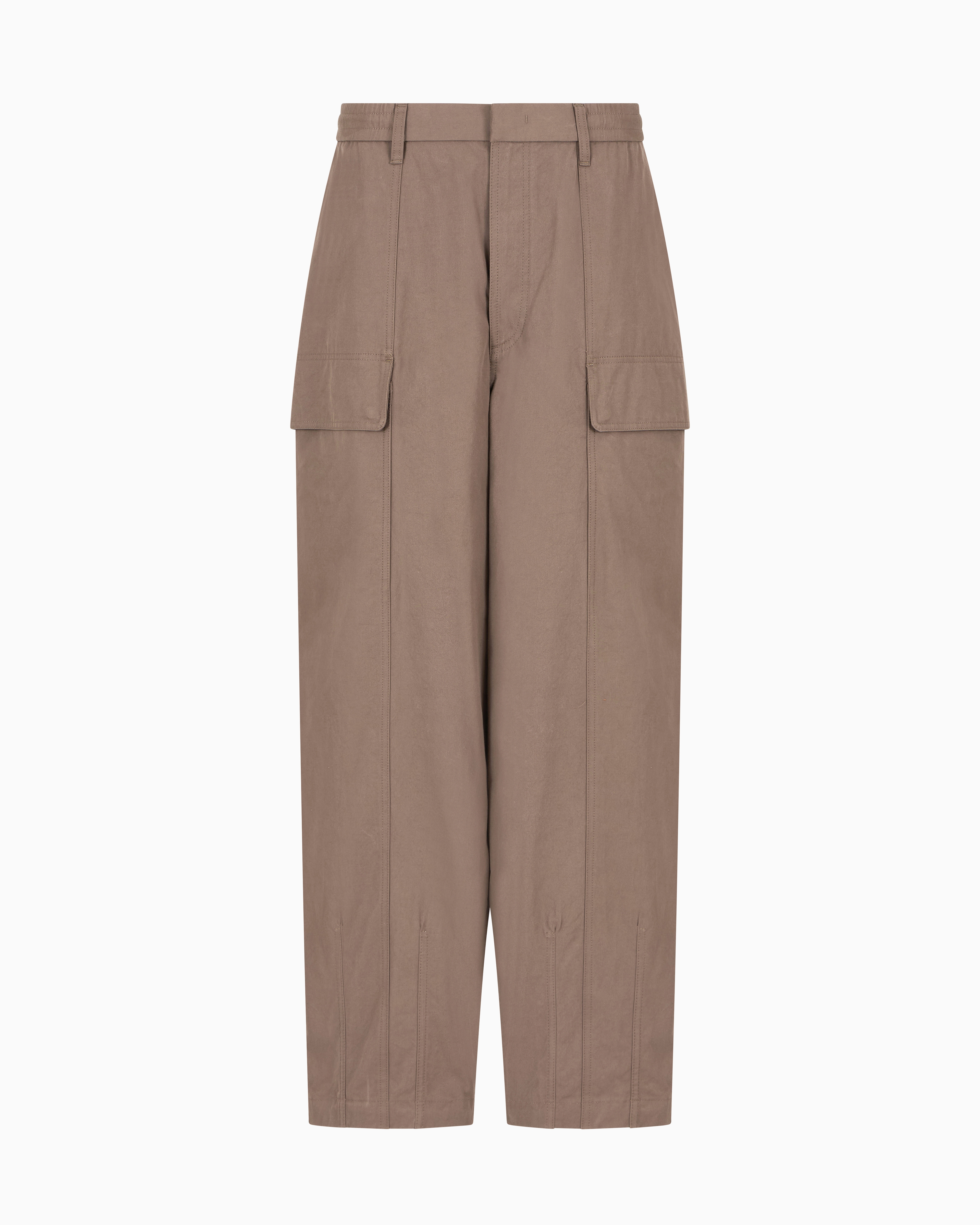 Emporio Armani - Cotton cargo trousers, Man, Beige, Size: