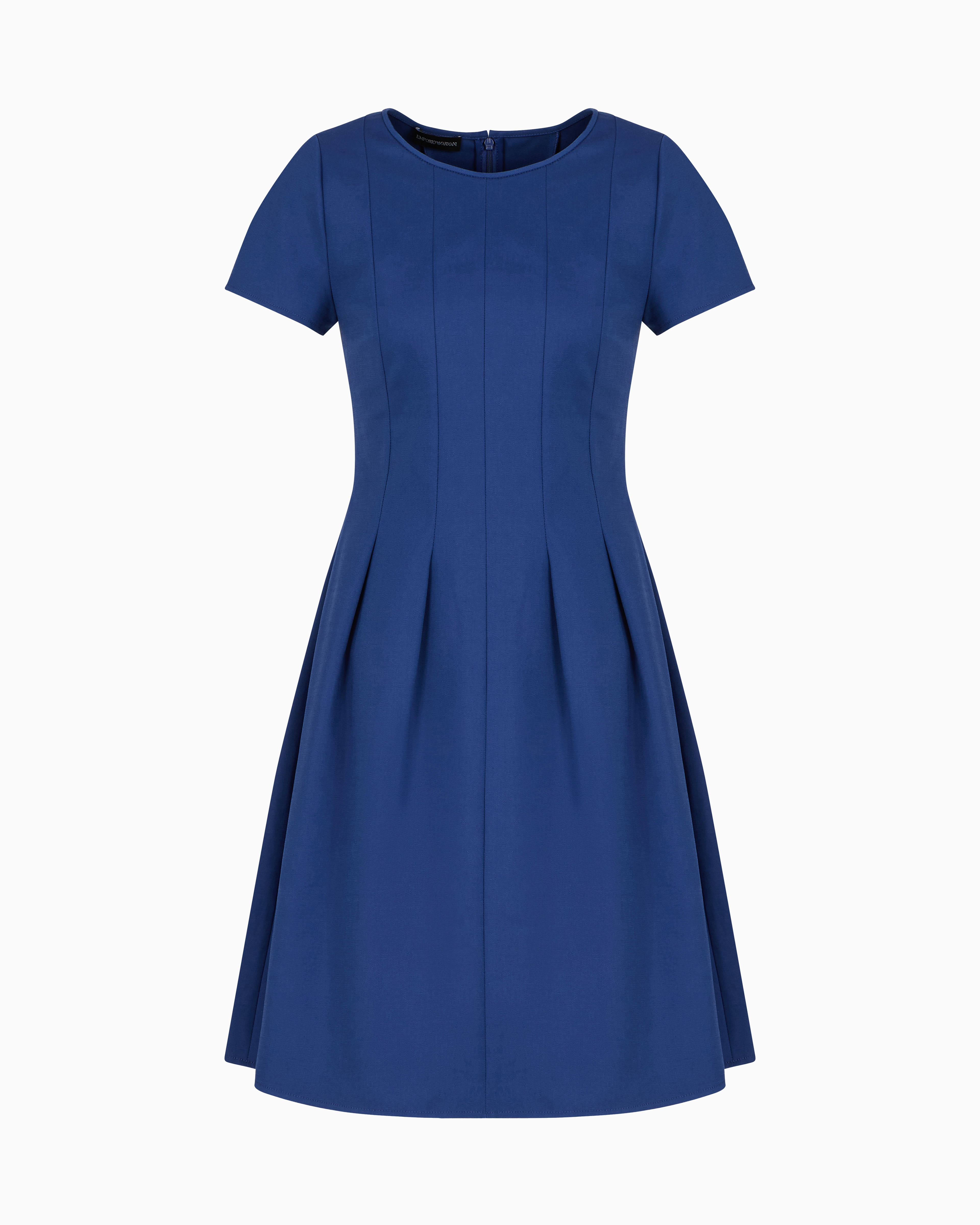 ワンピース EMPORIO ARMANI Woman Dress Blue EW000984TE12254 OB003 Couture cotton blend dress with pleats | Emporio Armani