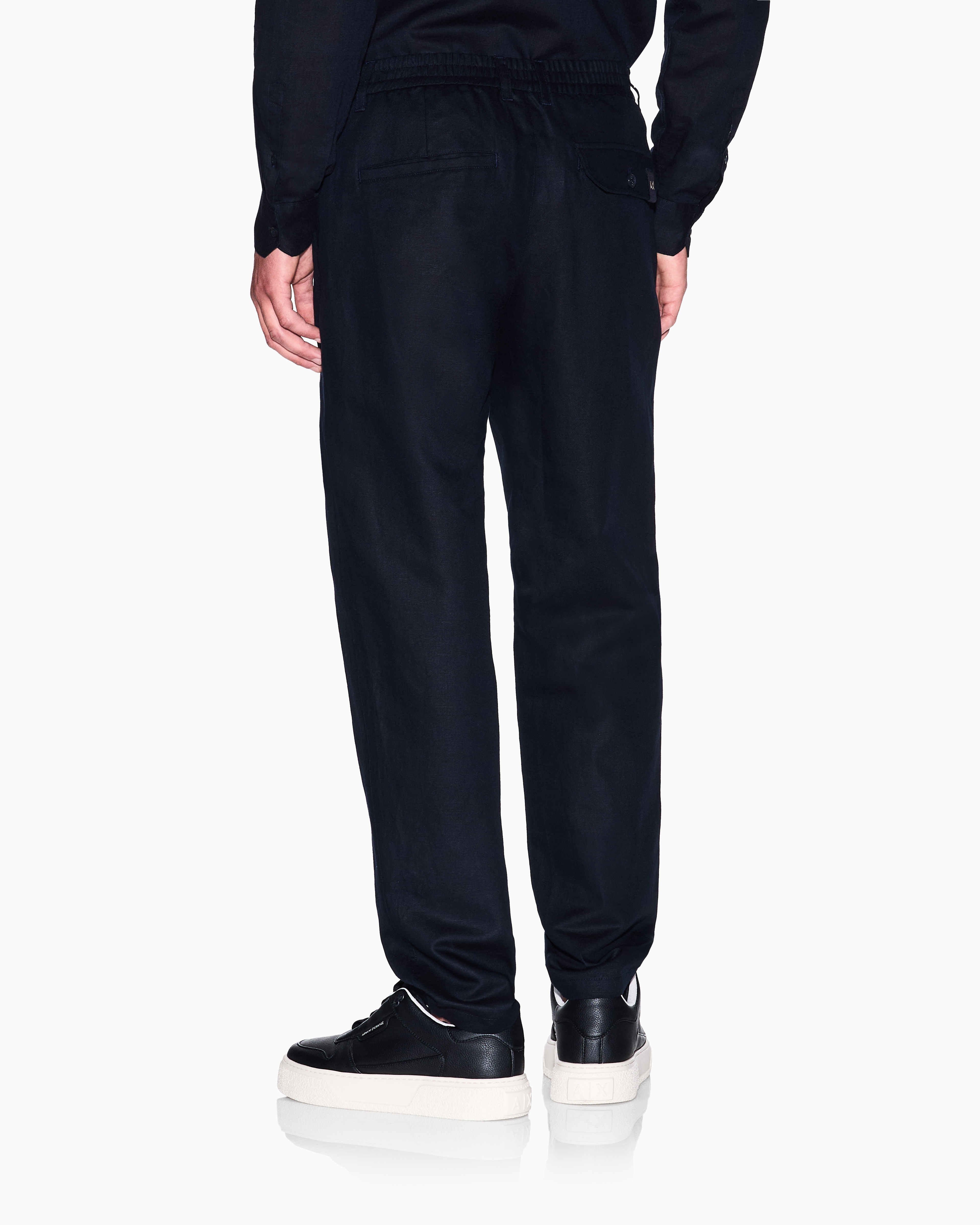 Armani Exchange - Casual Trousers, Man, Navy Blue, Size:
