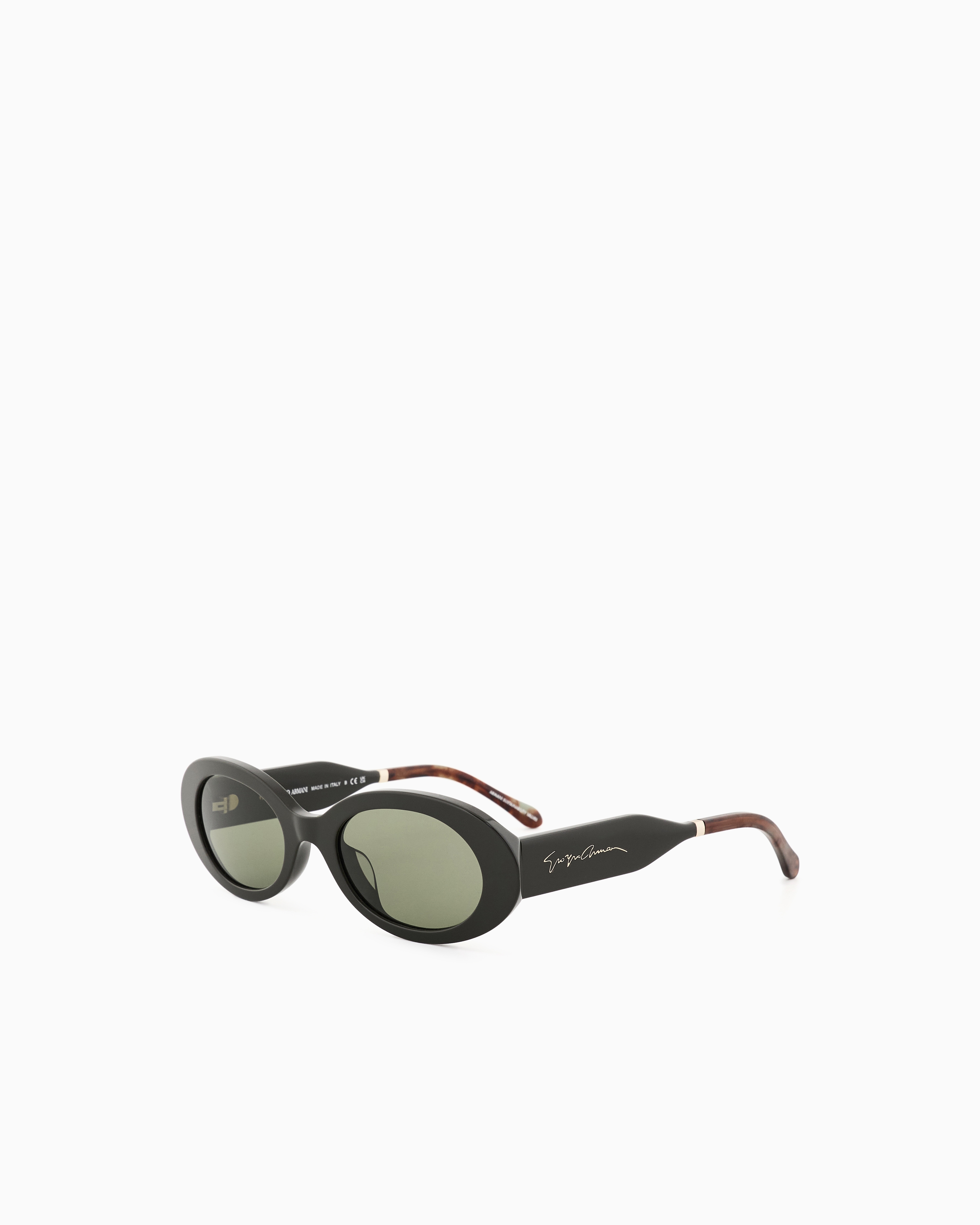 Giorgio Armani Oval Women's Sunglasses In Green
