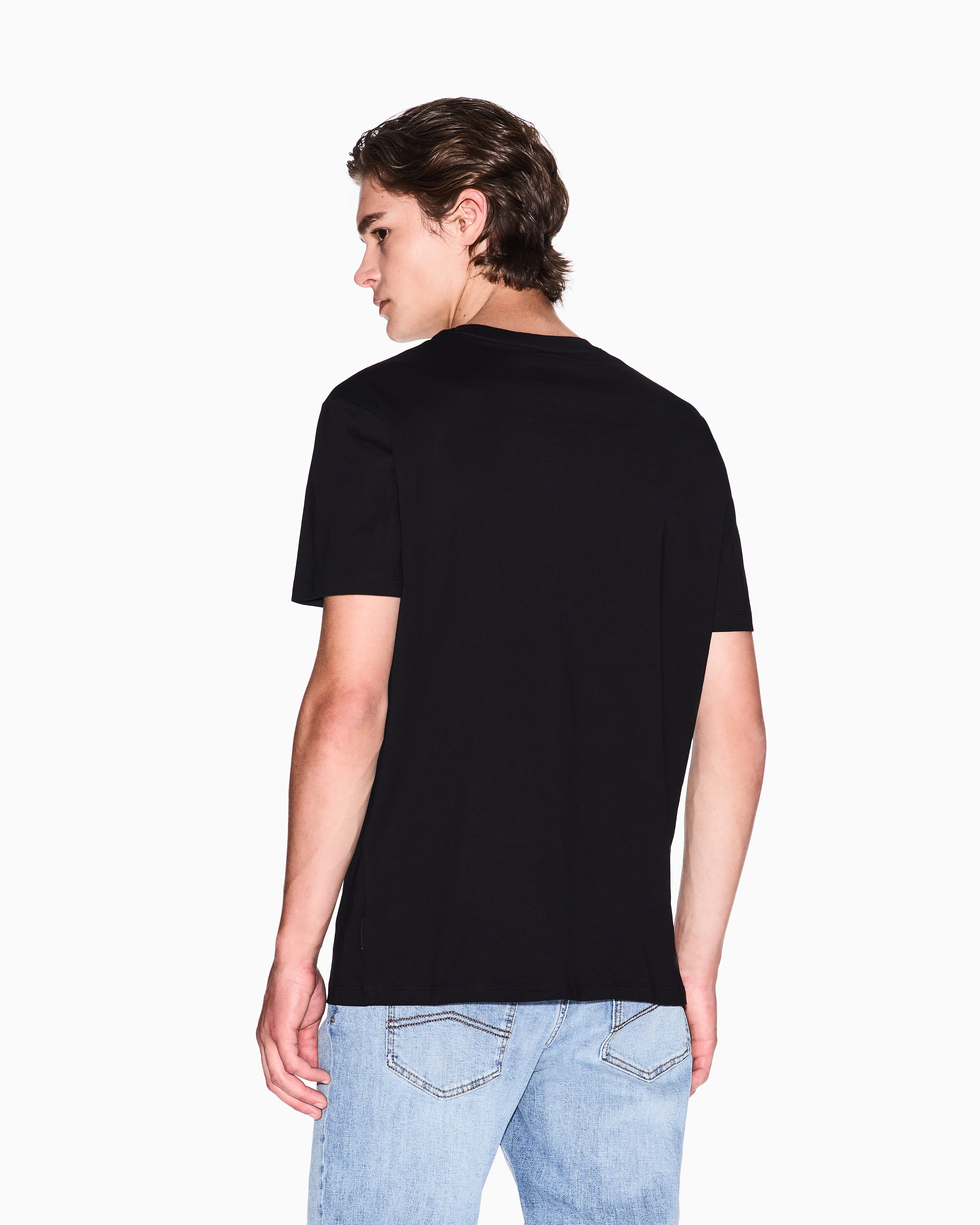 Armani Exchange - Regular fit T-shirt with kaleidoscope print, Man, Black, Size: