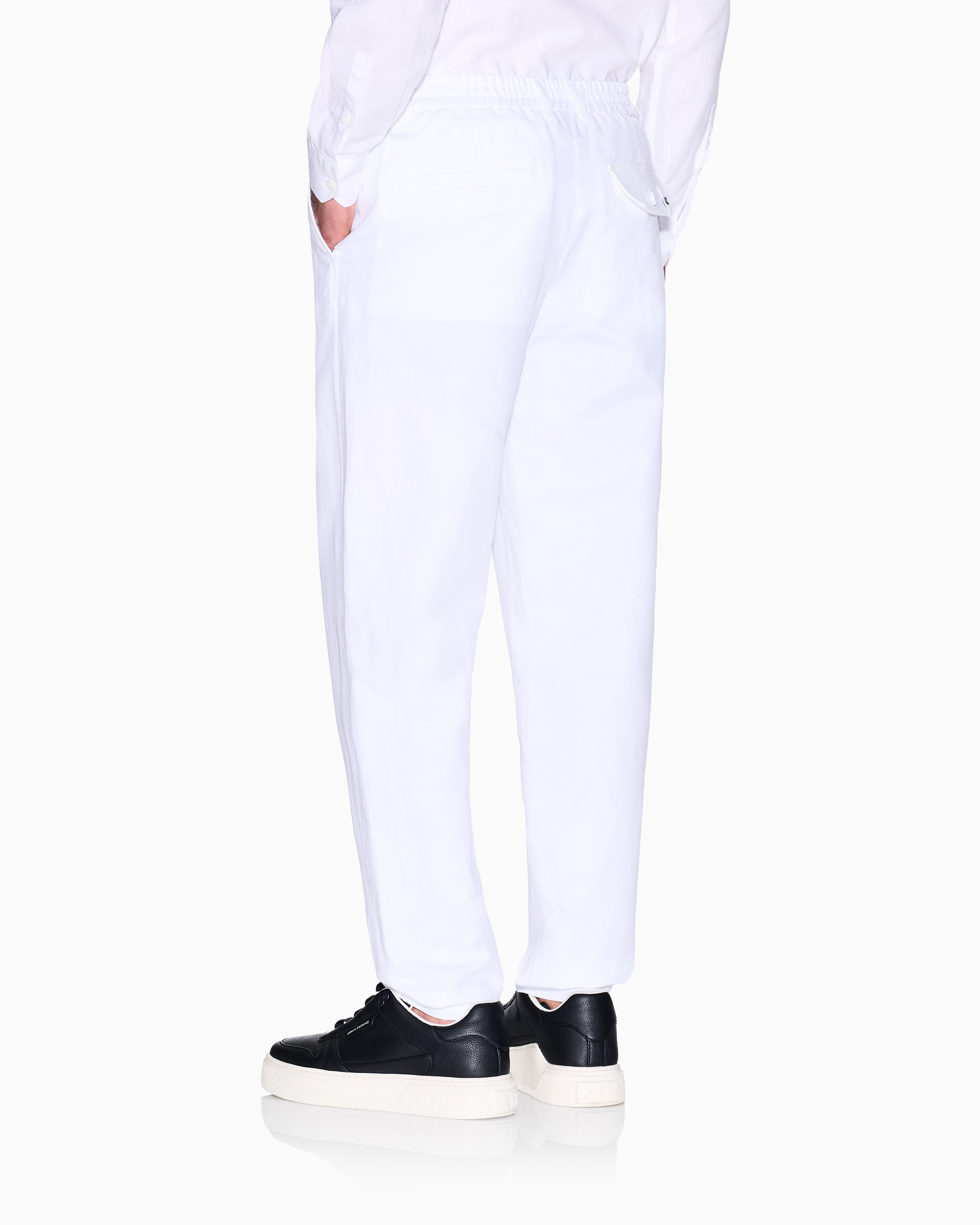 Armani Exchange - Casual Trousers, Man, White, Size: