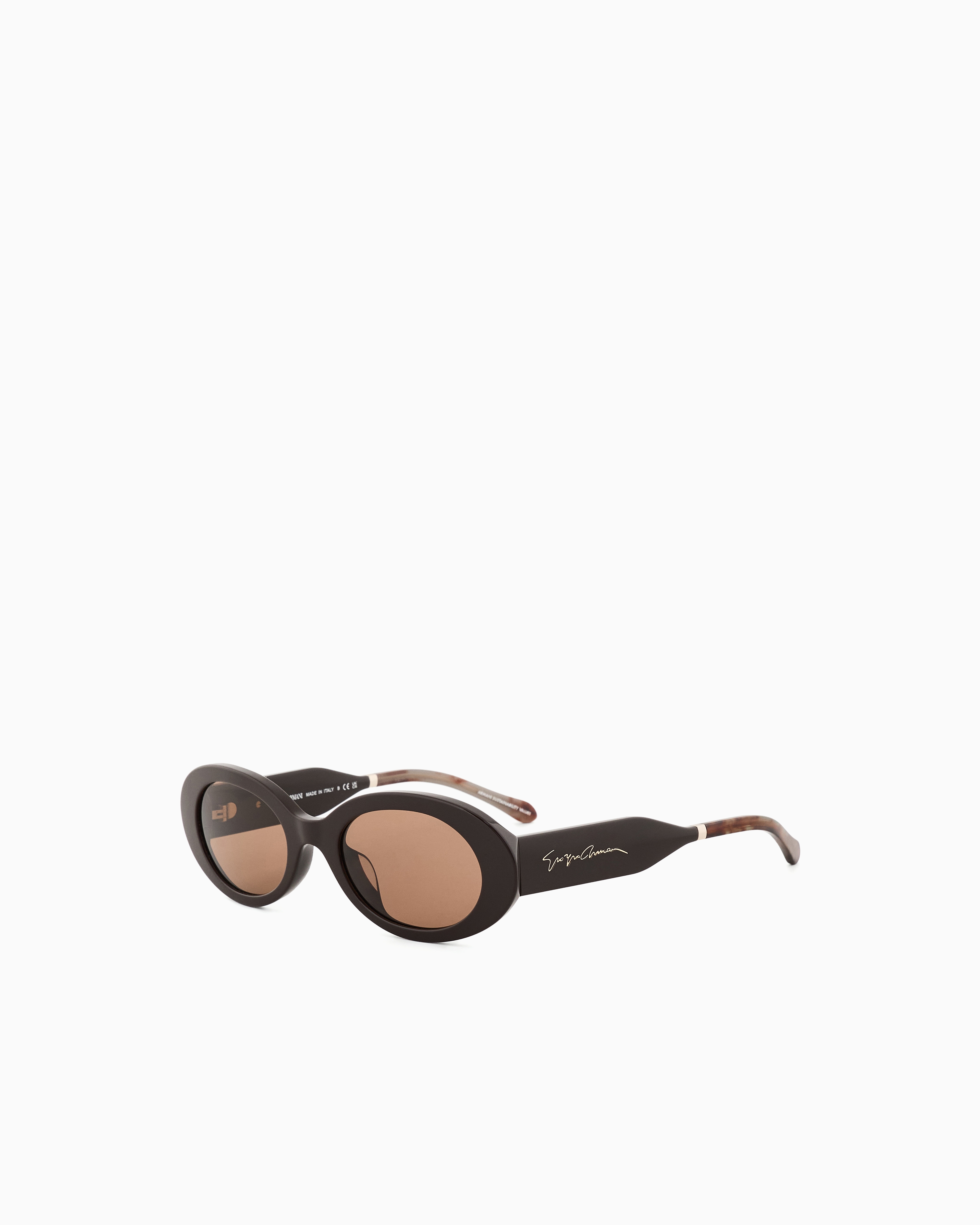 Giorgio Armani Oval Women's Sunglasses In Brown