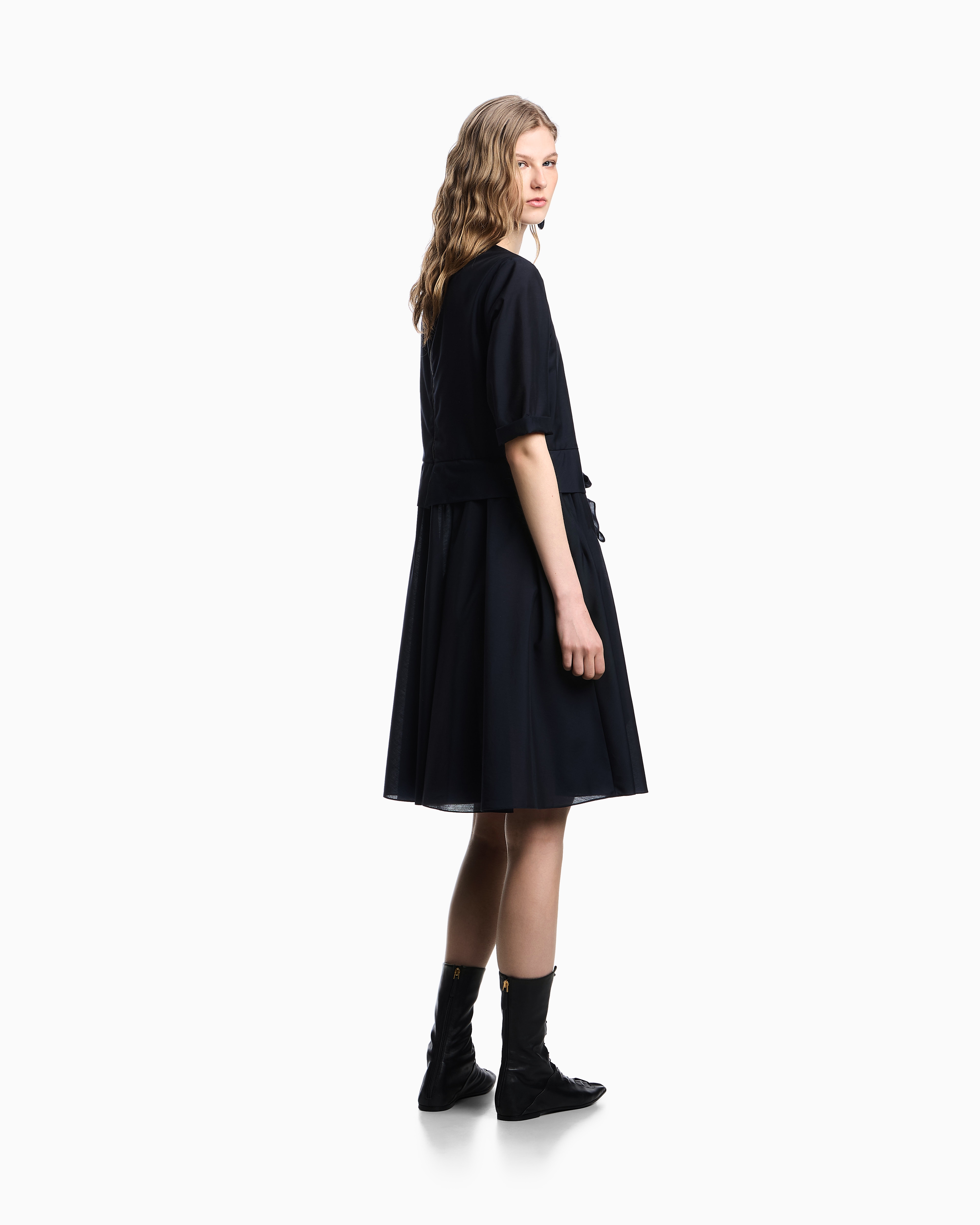 EMPORIO ARMANI▼アイコン モスリン ノット ショート ドレス Icon ノットドレス モスリン | Emporio Armani