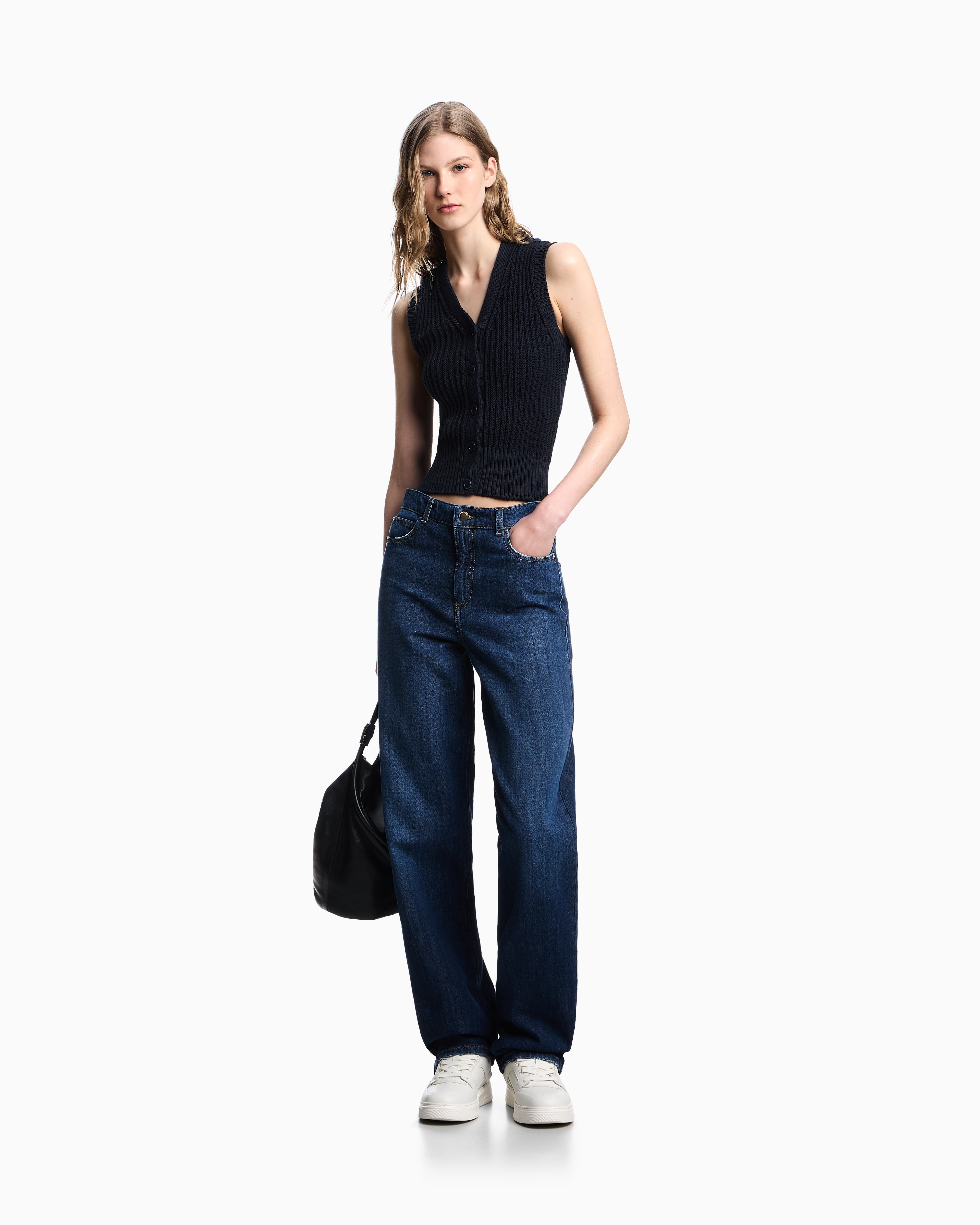 デニム・ジーパン EMPORIO ARMANI Woman Jeans Denim EW001504AF12676 MB001 Emporio Armani Wide-leg jeans for Women | Online Sale up to