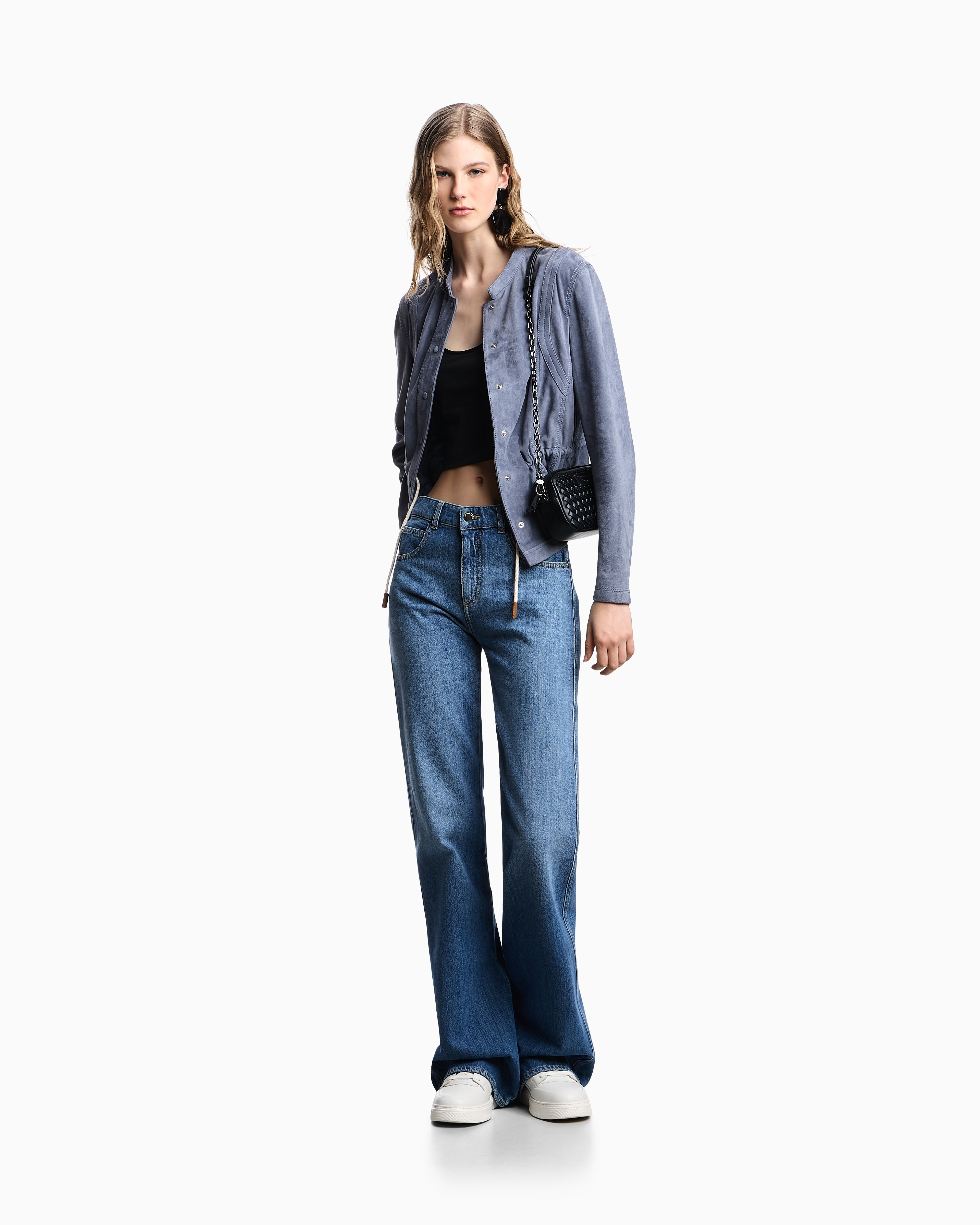 Jeans J9D vita media e fondo svasato in denim | Emporio Armani