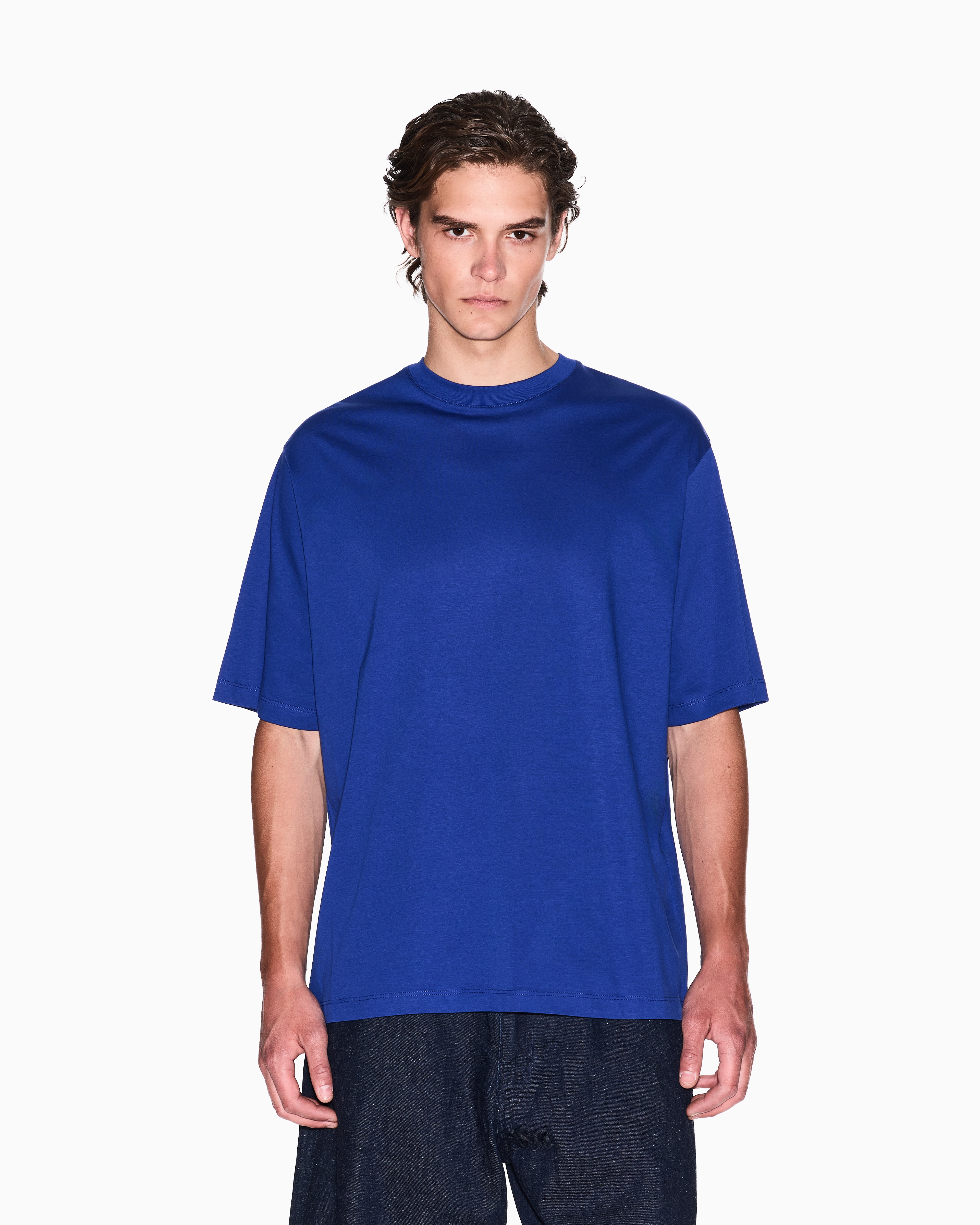 Armani Exchange - Basic loose fit t-shirt, Man, Blue, Size: