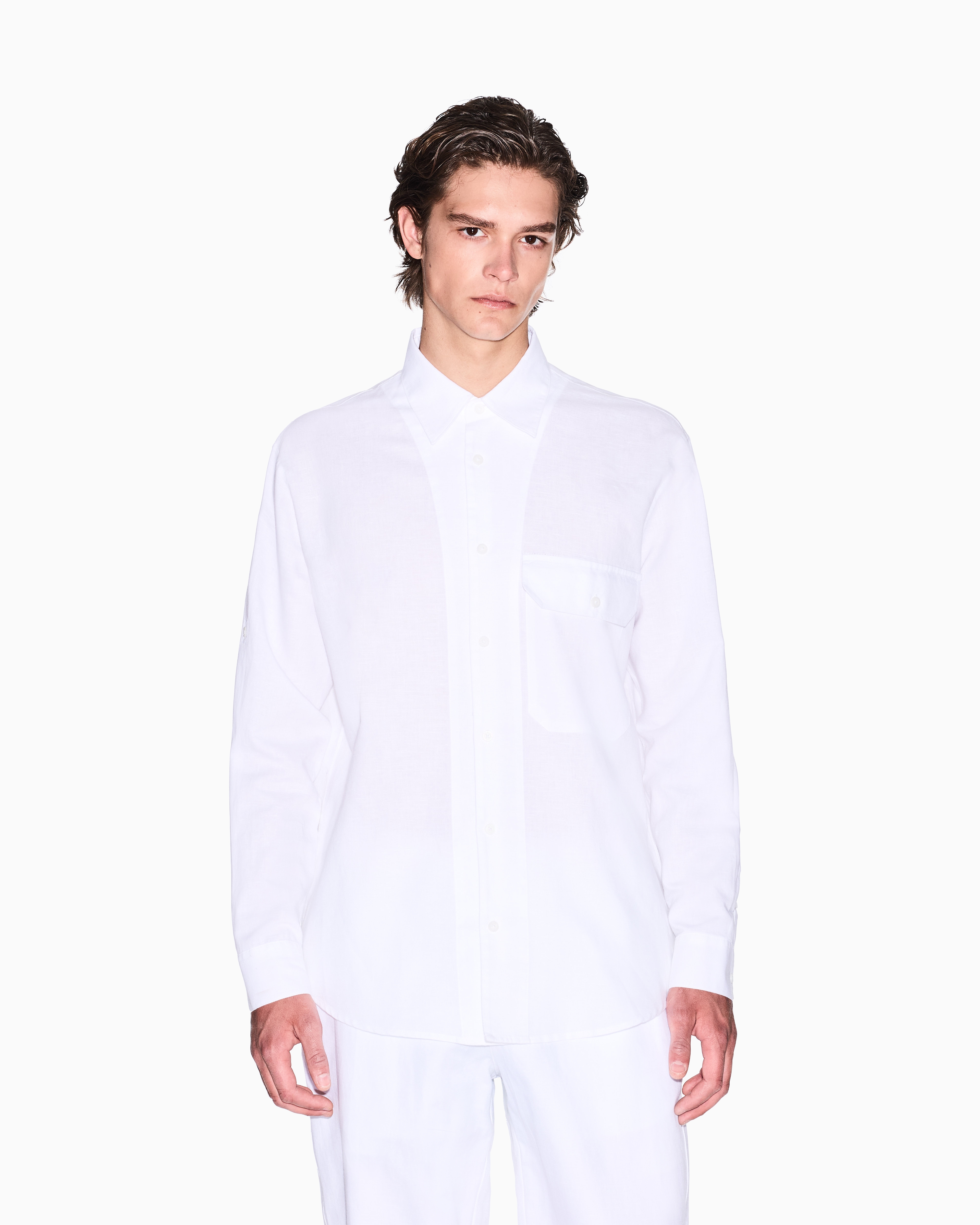 Armani Exchange - Casual Shirts, Man, White, Size: XXL