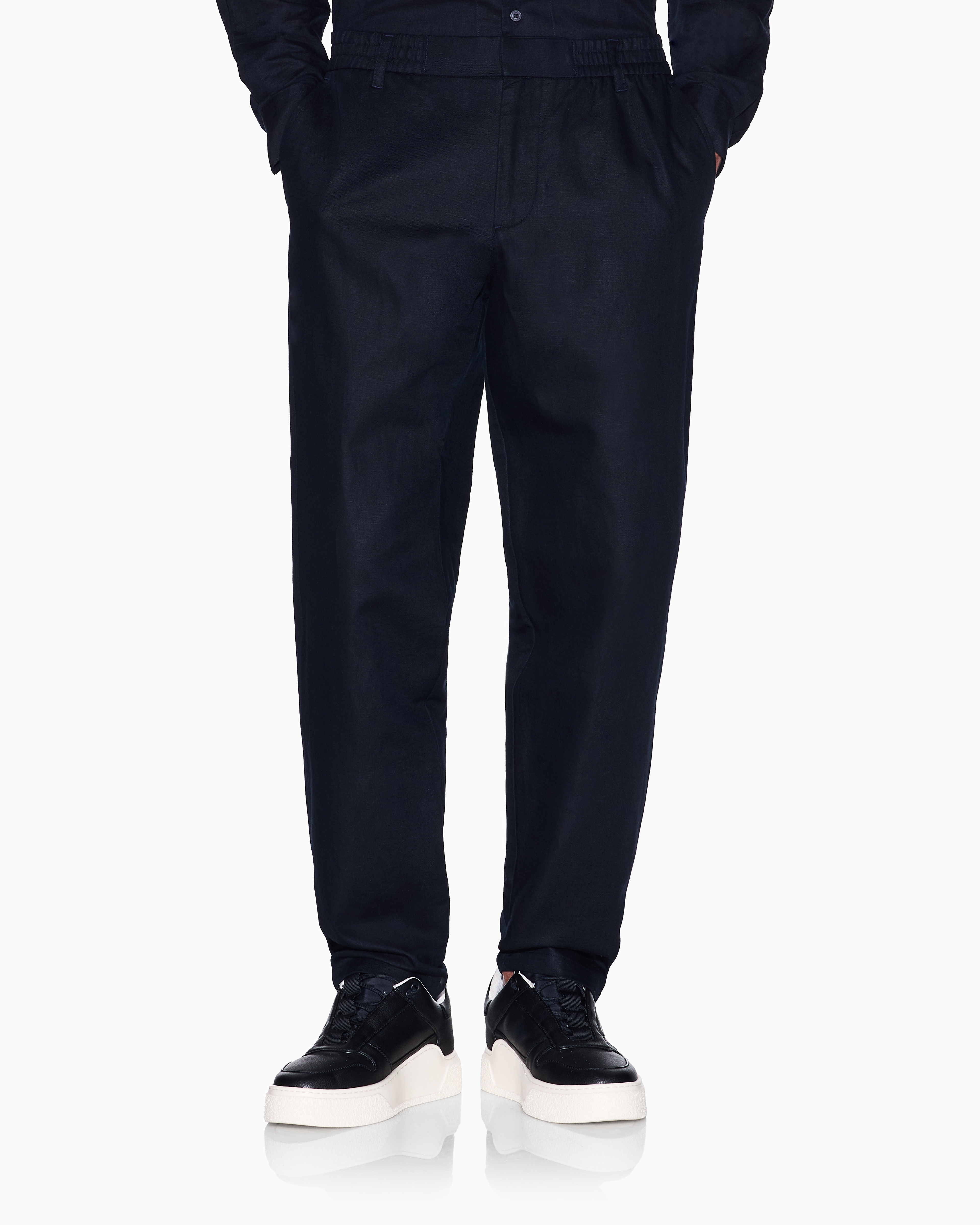 Armani Exchange - Casual Trousers, Man, Navy Blue, Size: