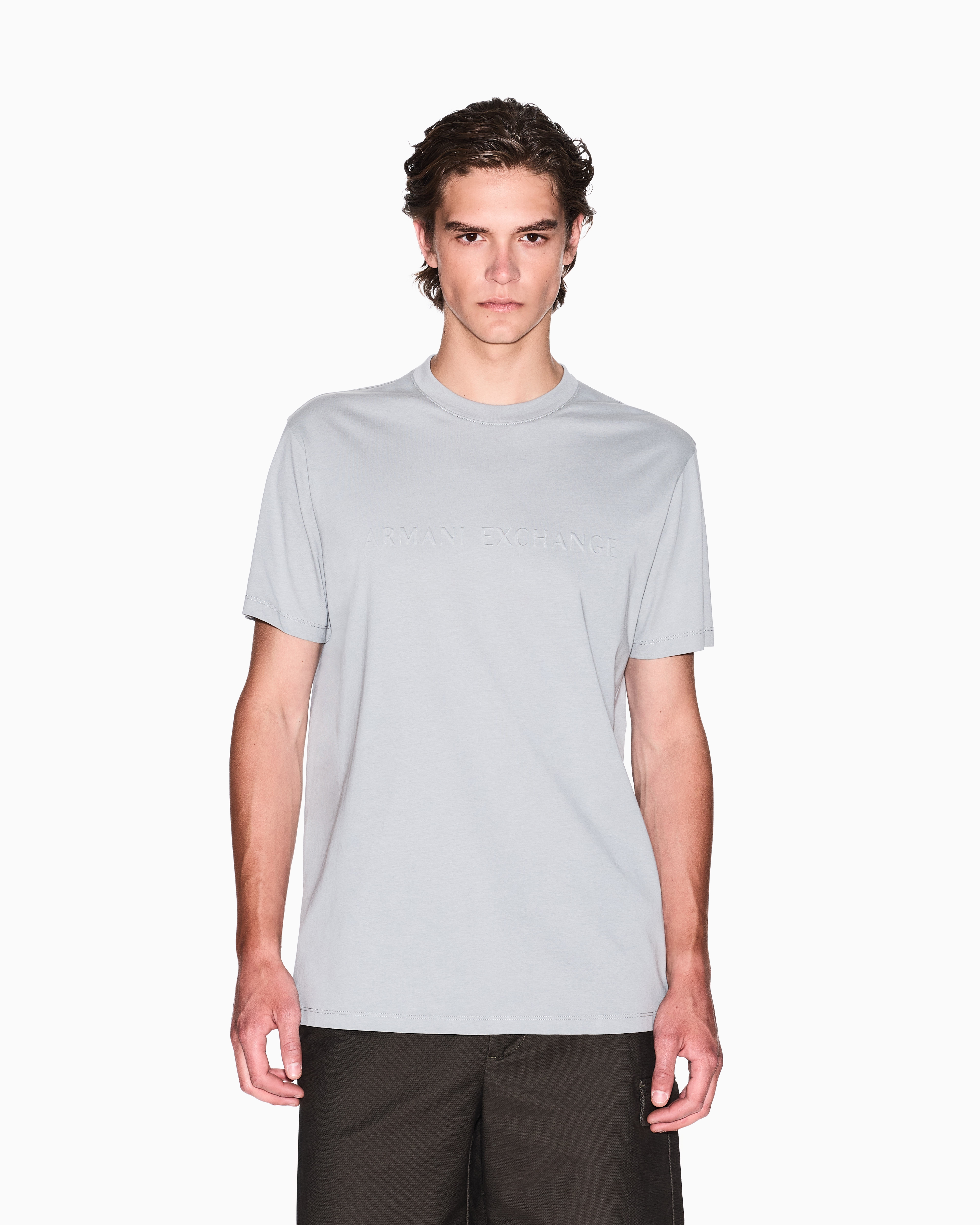 Armani Exchange - Regular Fit T-Shirts, Man, Grey, Size: