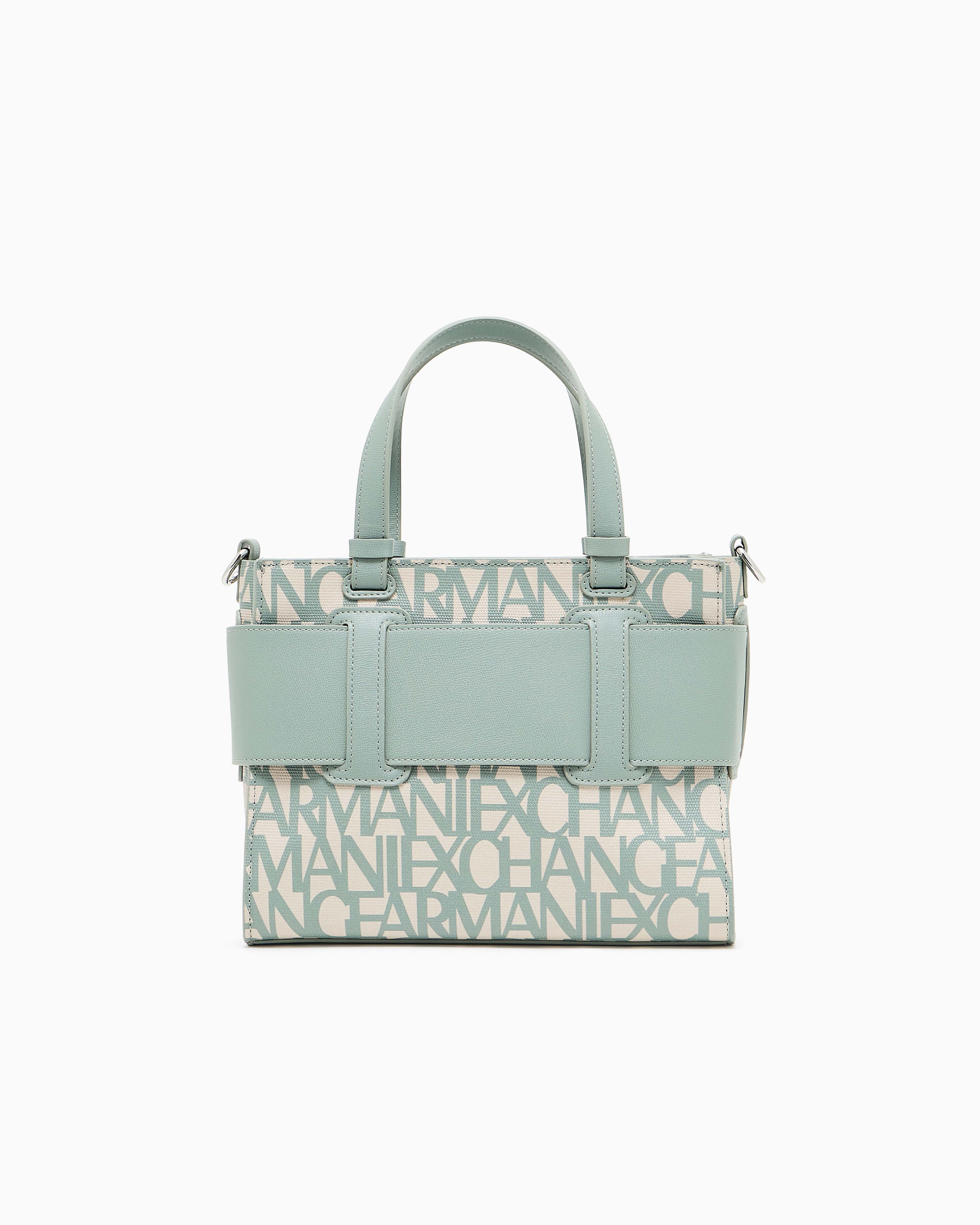 Armani Exchange Medium Tote Bag With Contrasting Detail In Green