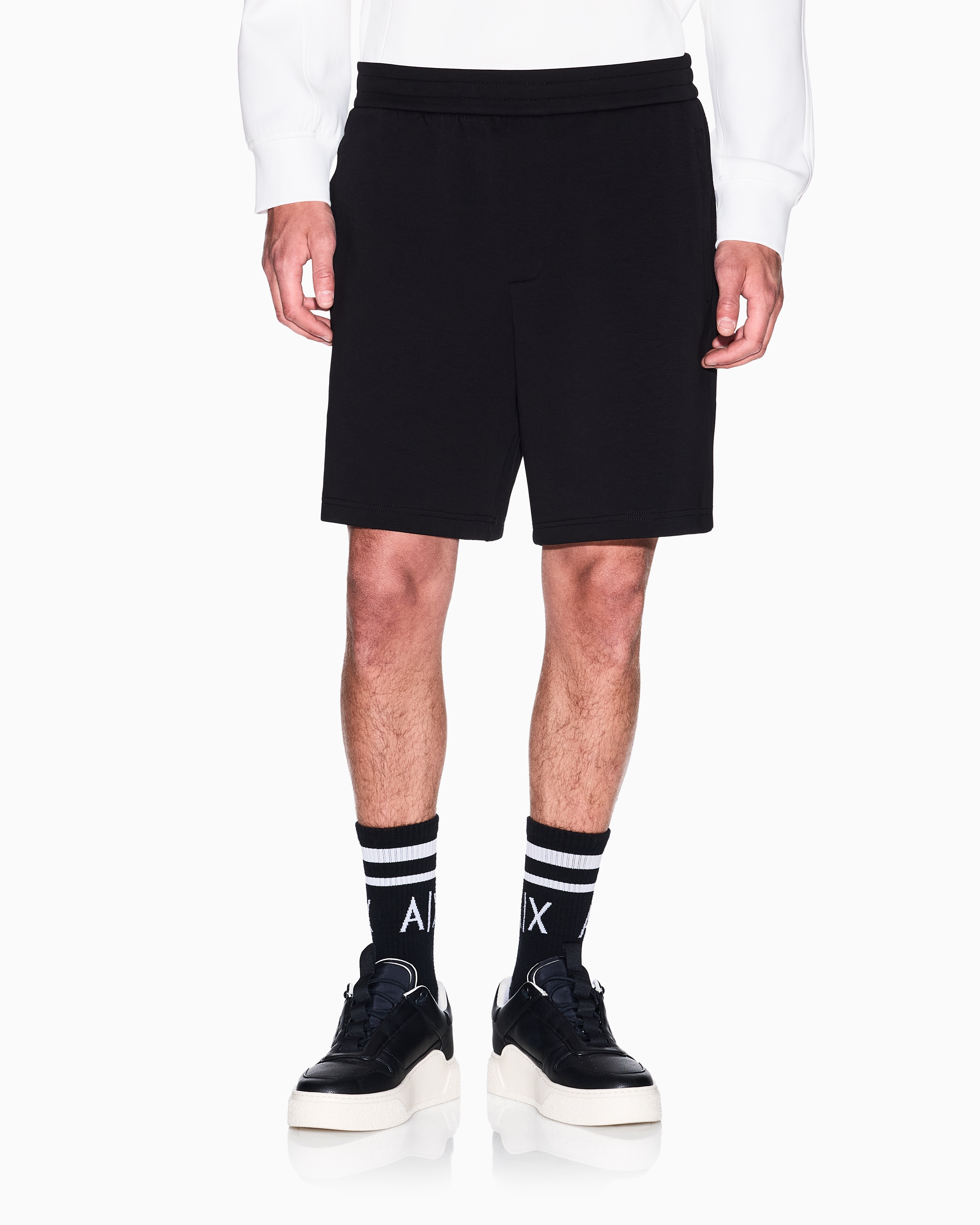 Armani Exchange - Basic Bermuda stretch fabric, Man, Black, Size: