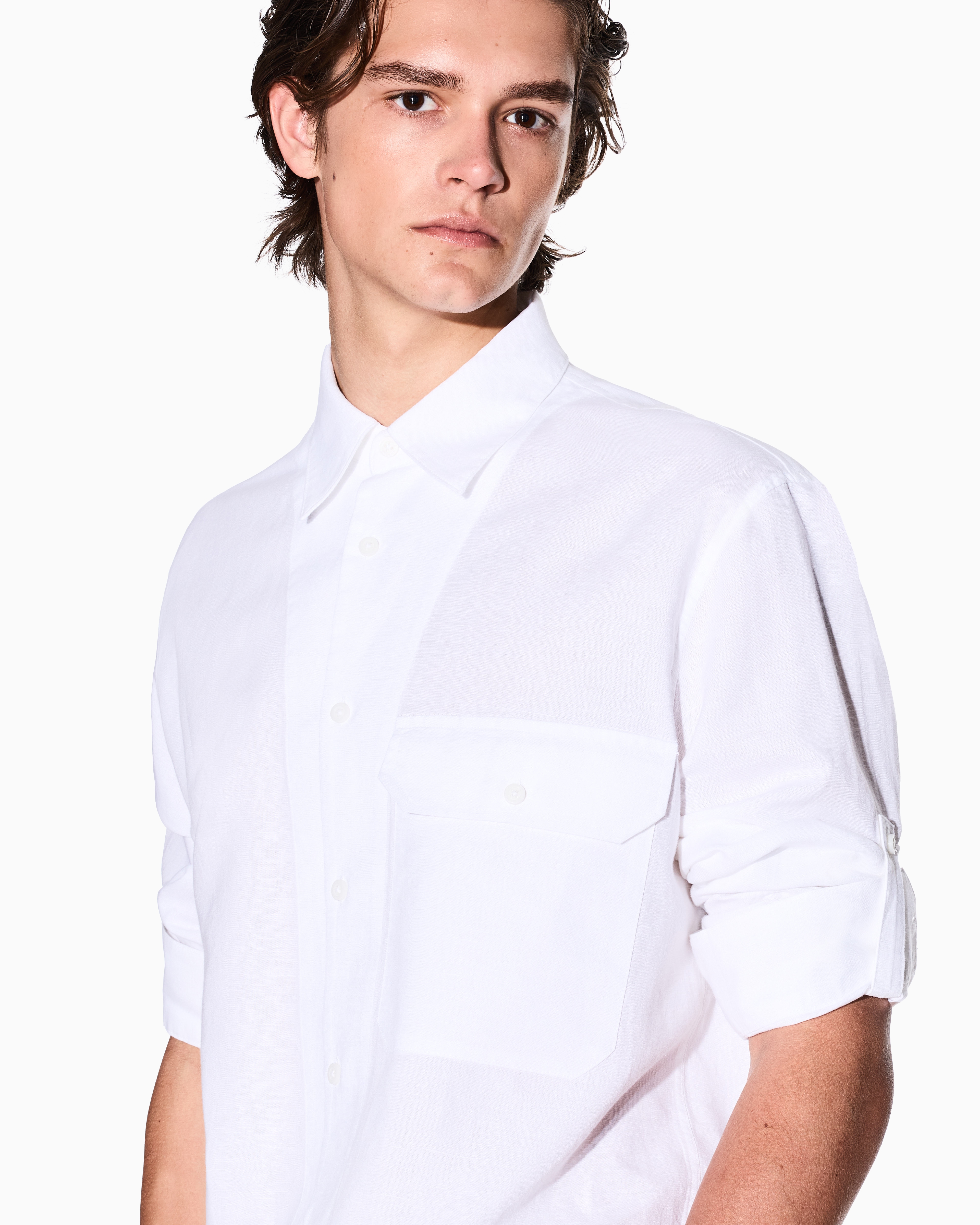 Armani Exchange - Casual Shirts, Man, White, Size: XXL