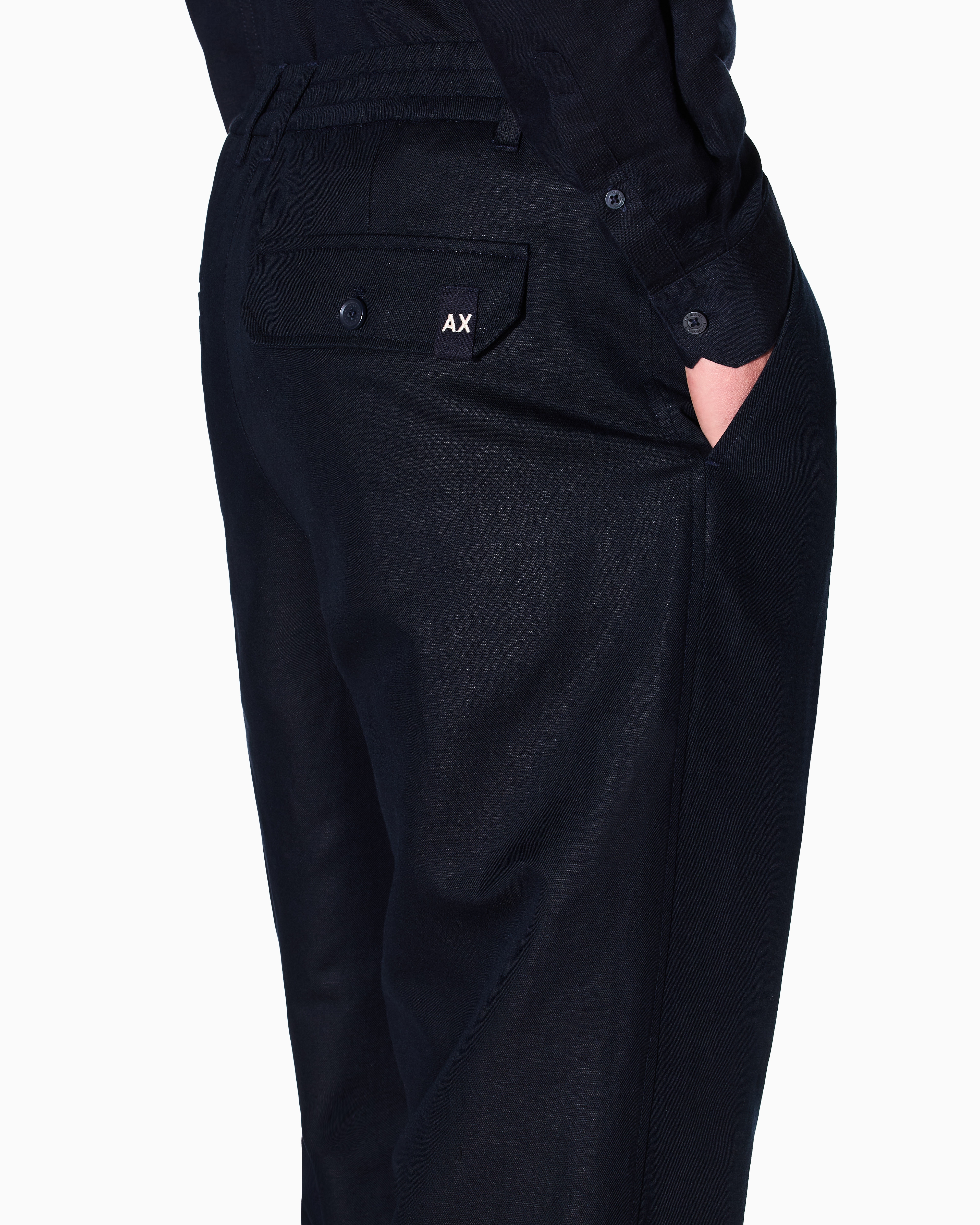 Armani Exchange - Casual Trousers, Man, Navy Blue, Size: