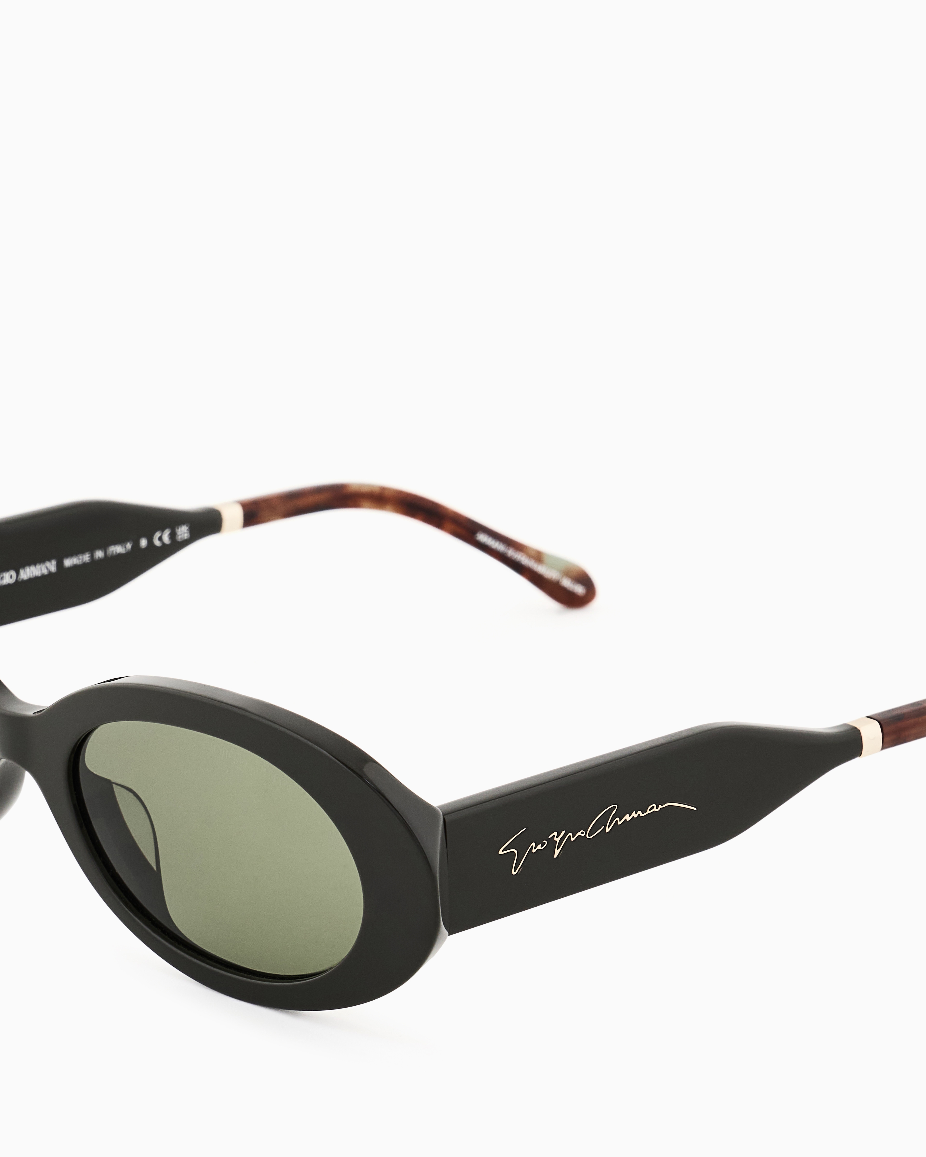 Giorgio Armani Oval Women's Sunglasses In Green