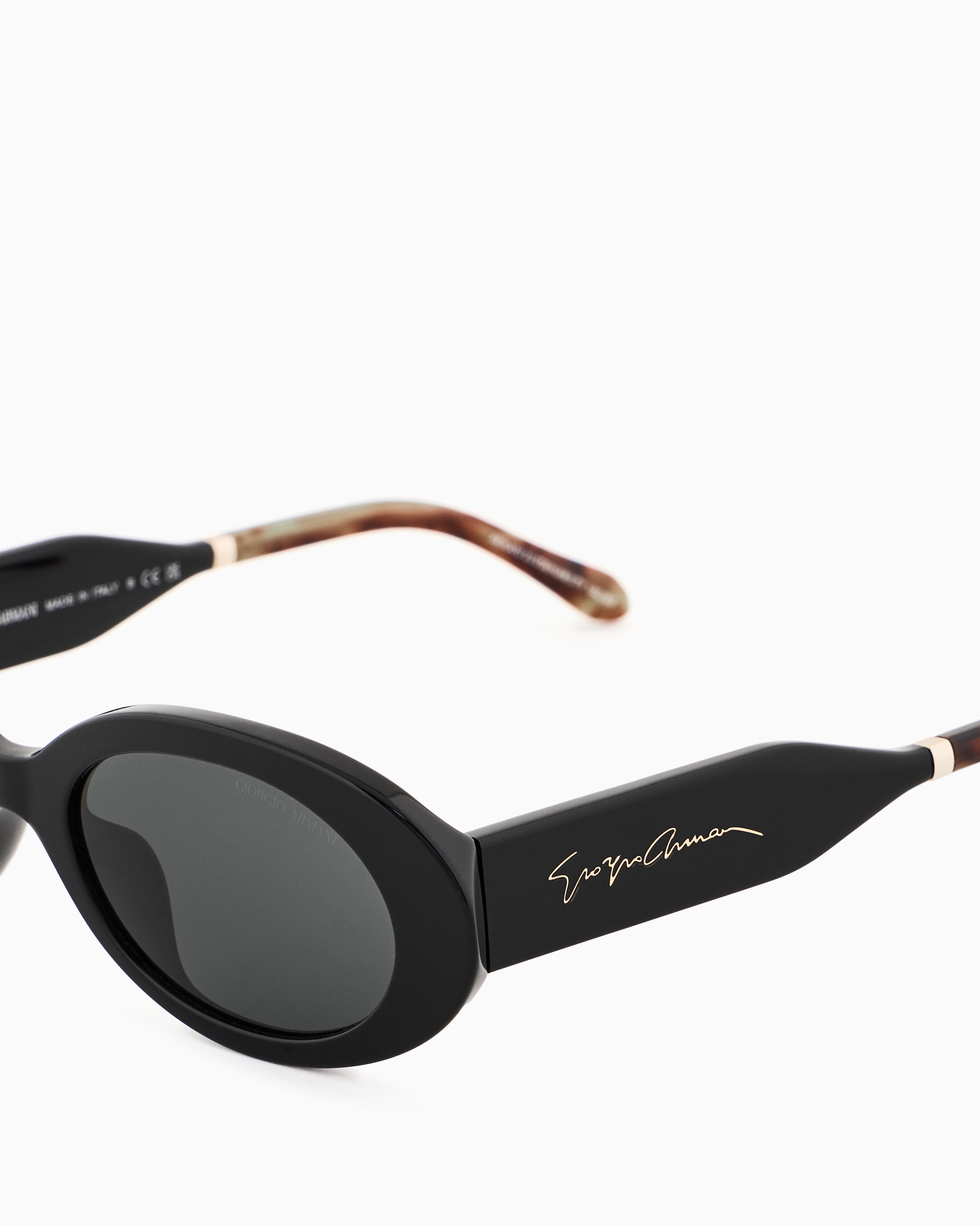 Giorgio Armani Oval Women's Sunglasses In Black